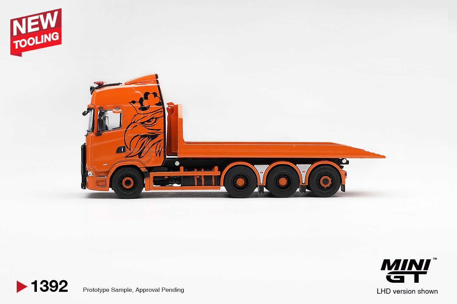 (預訂 Pre Order) Mini GT ( MGT01392-R ) Scania 770S B8x4NA Hooklift Flatbed Orange