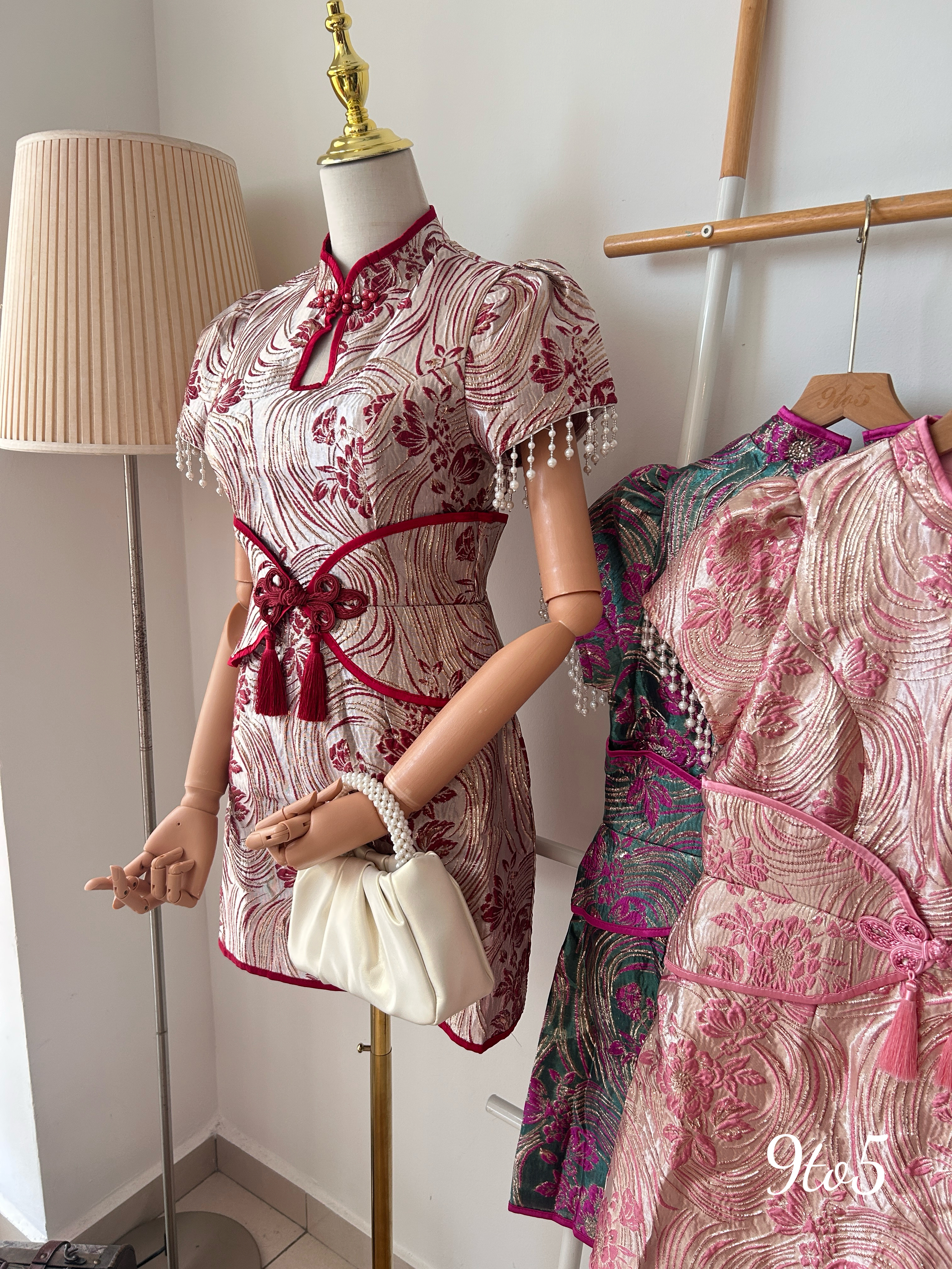 D2310 Floral Cheongsam Dress - 3 Colors