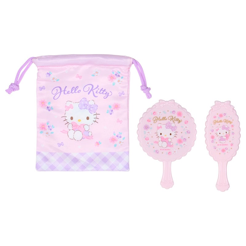 現貨｜Sanrio Hello Kitty 日版 鏡 + 梳 + 索繩袋 套裝 (32643-7)