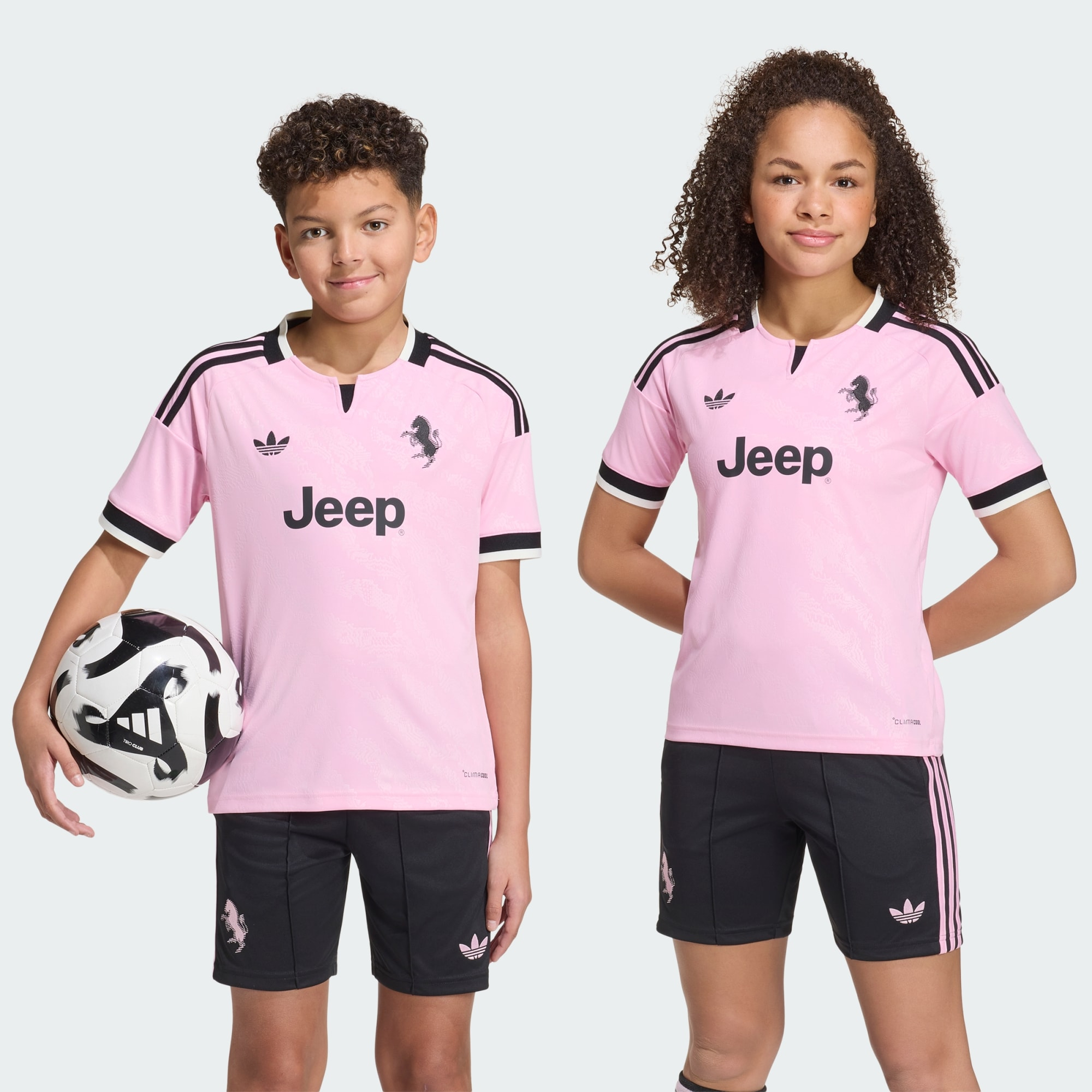 🌸重溫百年經典粉紅 Adidas Juventus 祖雲達斯 2026-27 作客童裝球衣  (可加印字章) KB8835