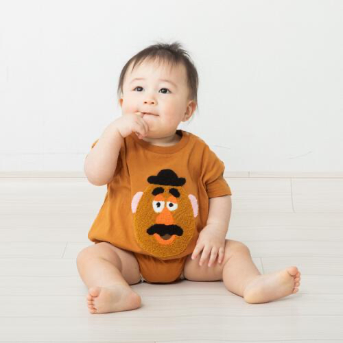 🇯🇵預訂 日本直送🇯🇵薯蛋頭毛毛刺繡貼花短袖包屁衣