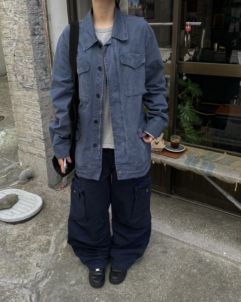 Cotton Wide-Leg Cargo Pants(Unisex)