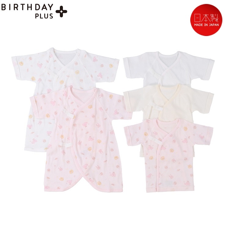 🇯🇵限量預訂 日本直送🇯🇵日本製粉紅色動物樂器印花新生兒純棉打底五件套