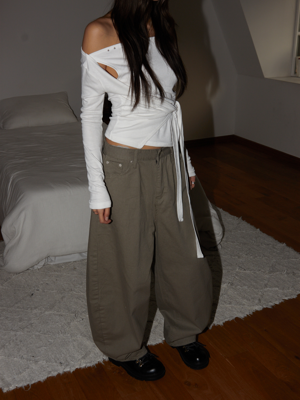 Back Lace-up Balloon Pants