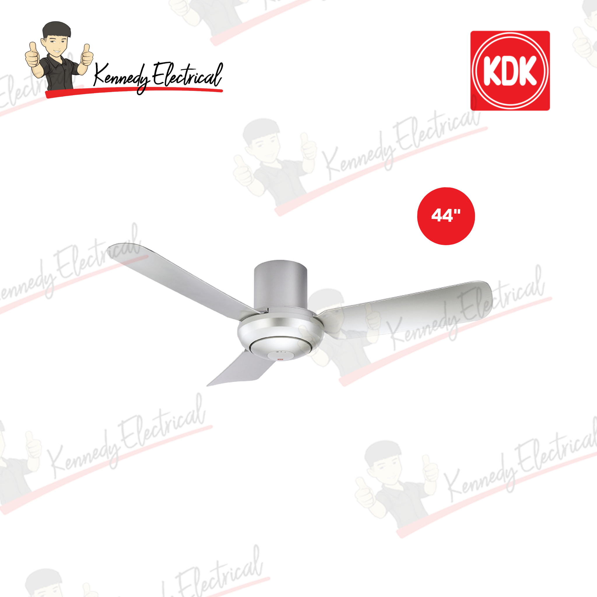 KDK 44" 3-Blade Baby Remote Ceiling Fan K11Z1-ES (Silver)