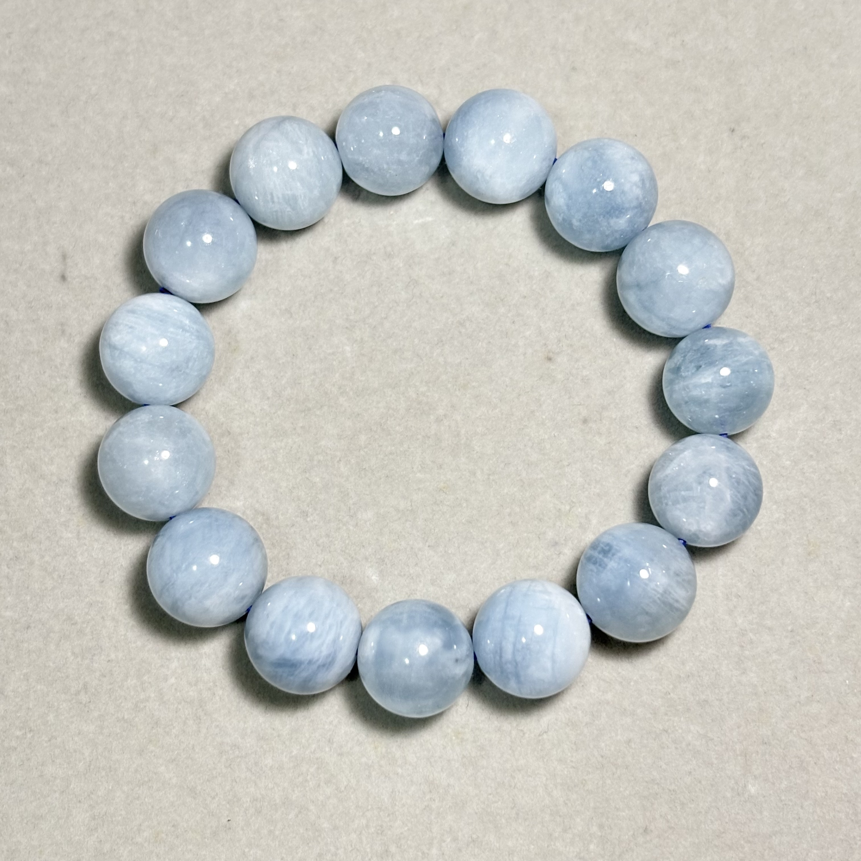 15mm海藍寶天然晶石手串No.4061