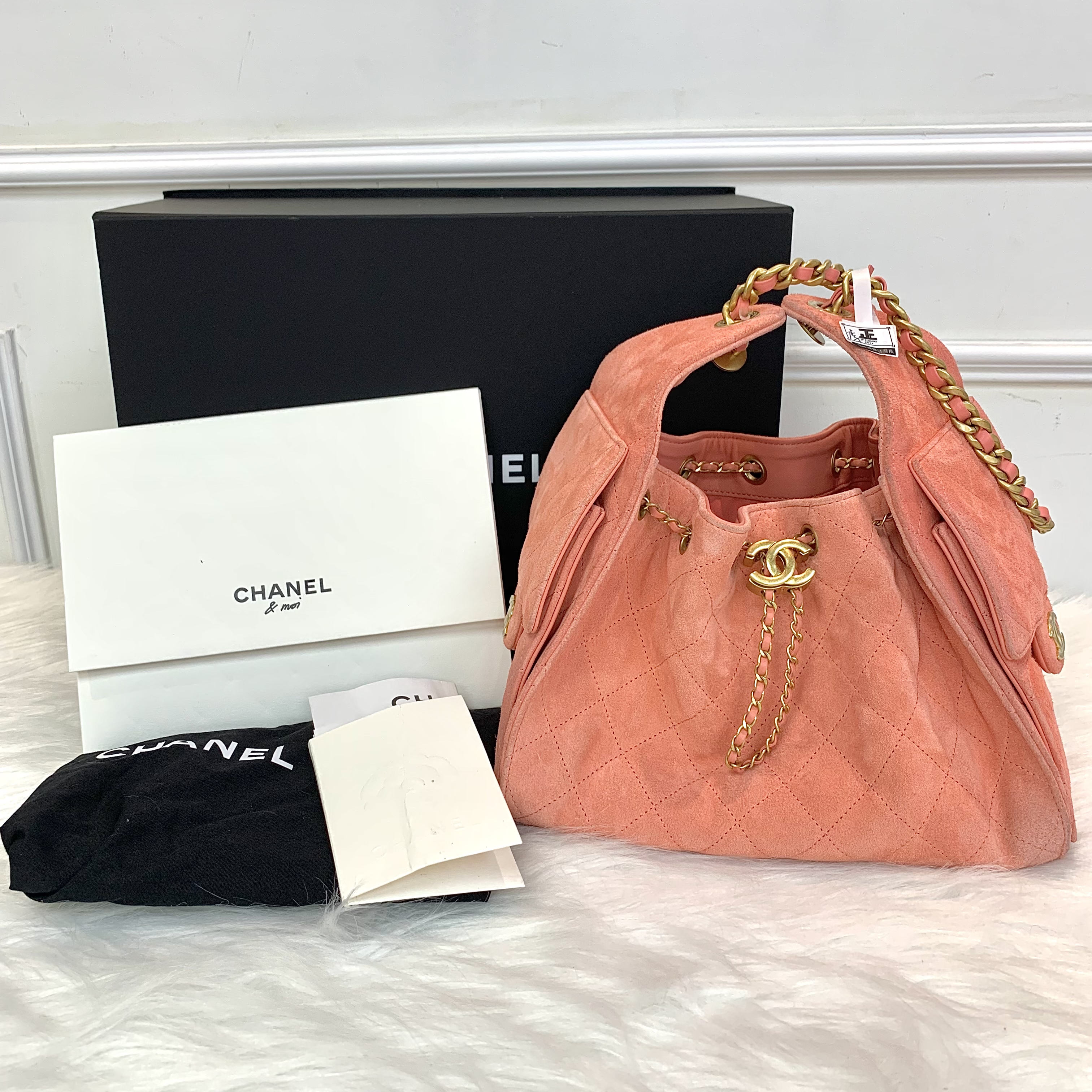 FullSet有正單✨Chanel25bag 小號麂皮粉紅色