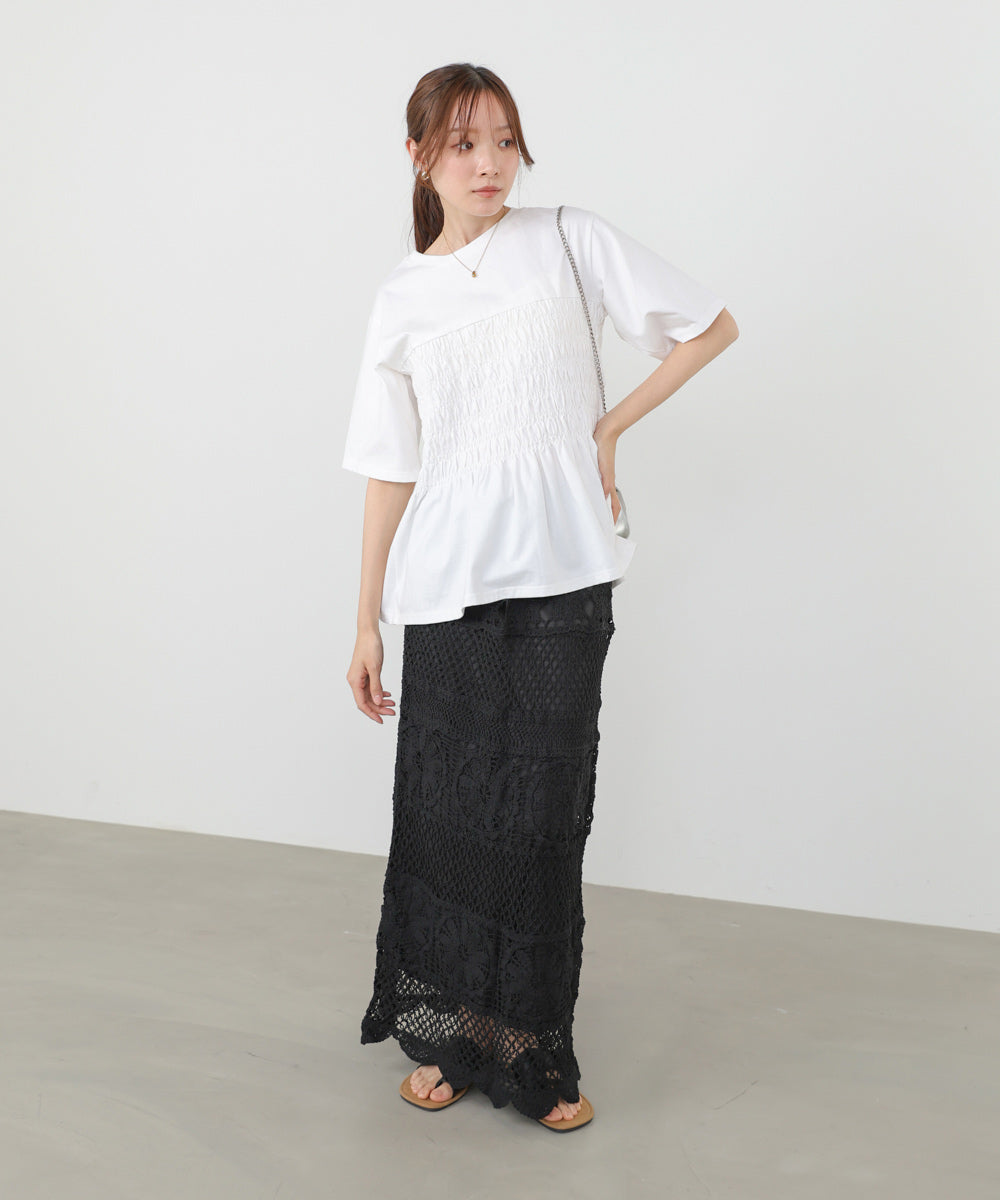 <JP> Premium 鉤針編織花花半裙* 3色入 <預購>