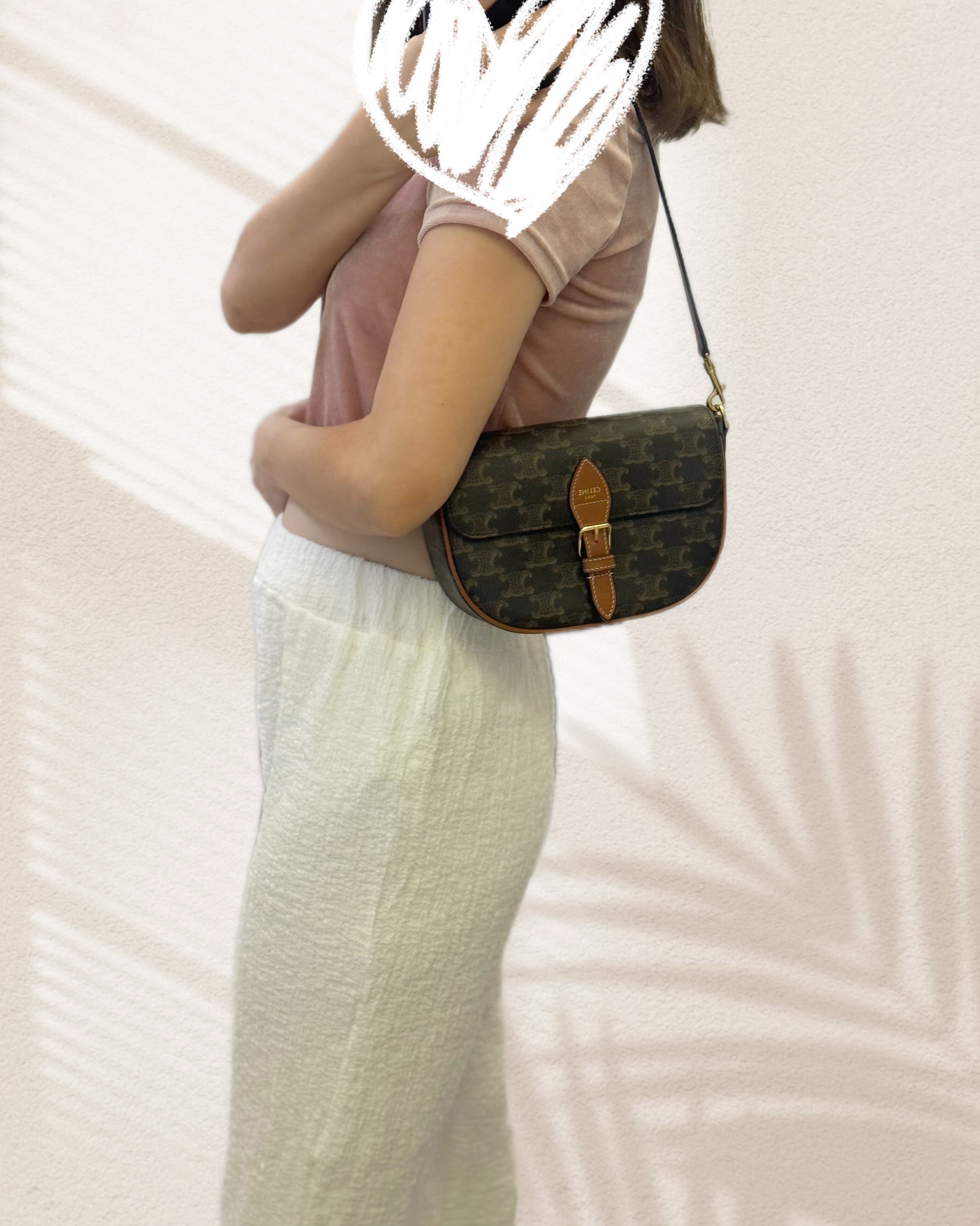 未使用品 Celine Folco 2用手袋 Canvas