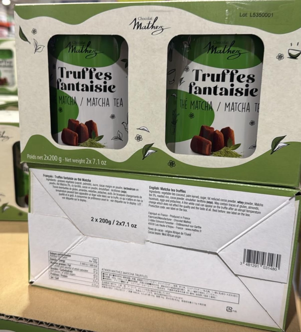 日本Costco限時特價優惠中 森阪抹茶松露巧克力 200gx 2罐