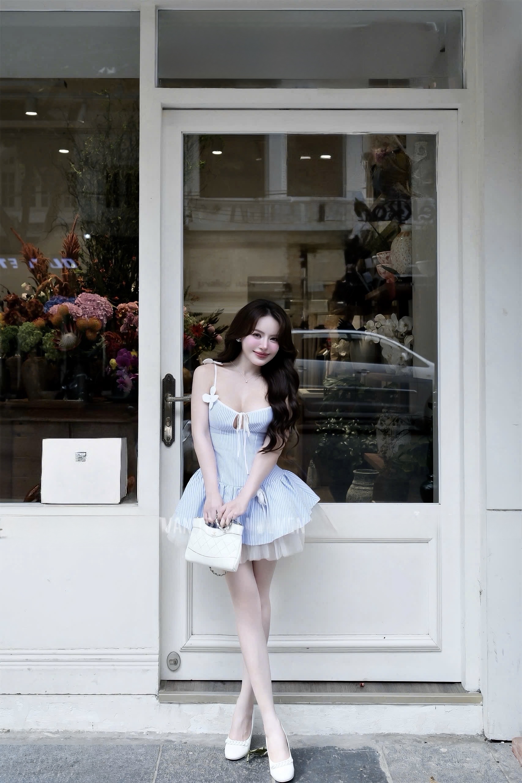 可愛夏日线条洋裝