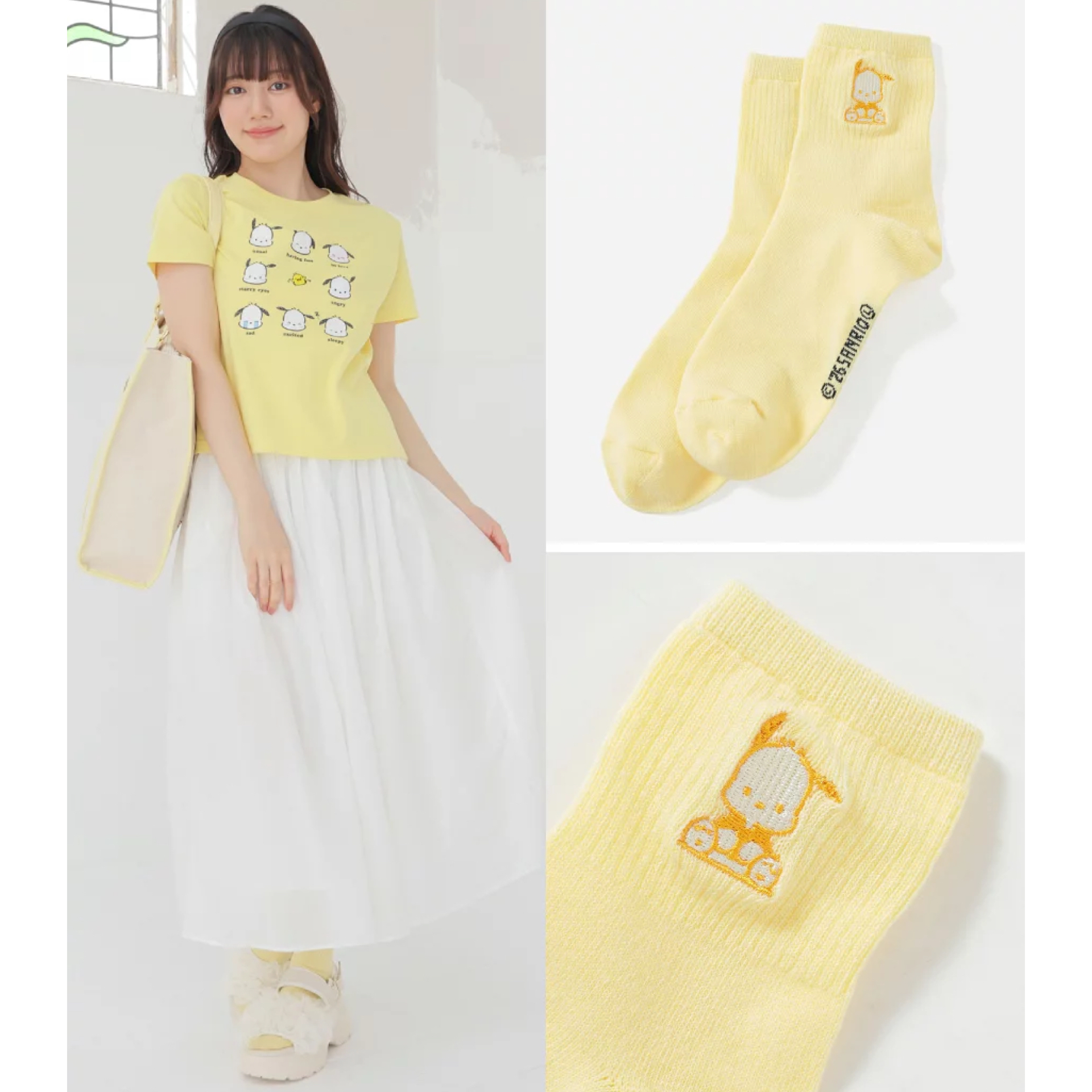 日本預訂📍Sanrio刺繡圖案色彩襪子