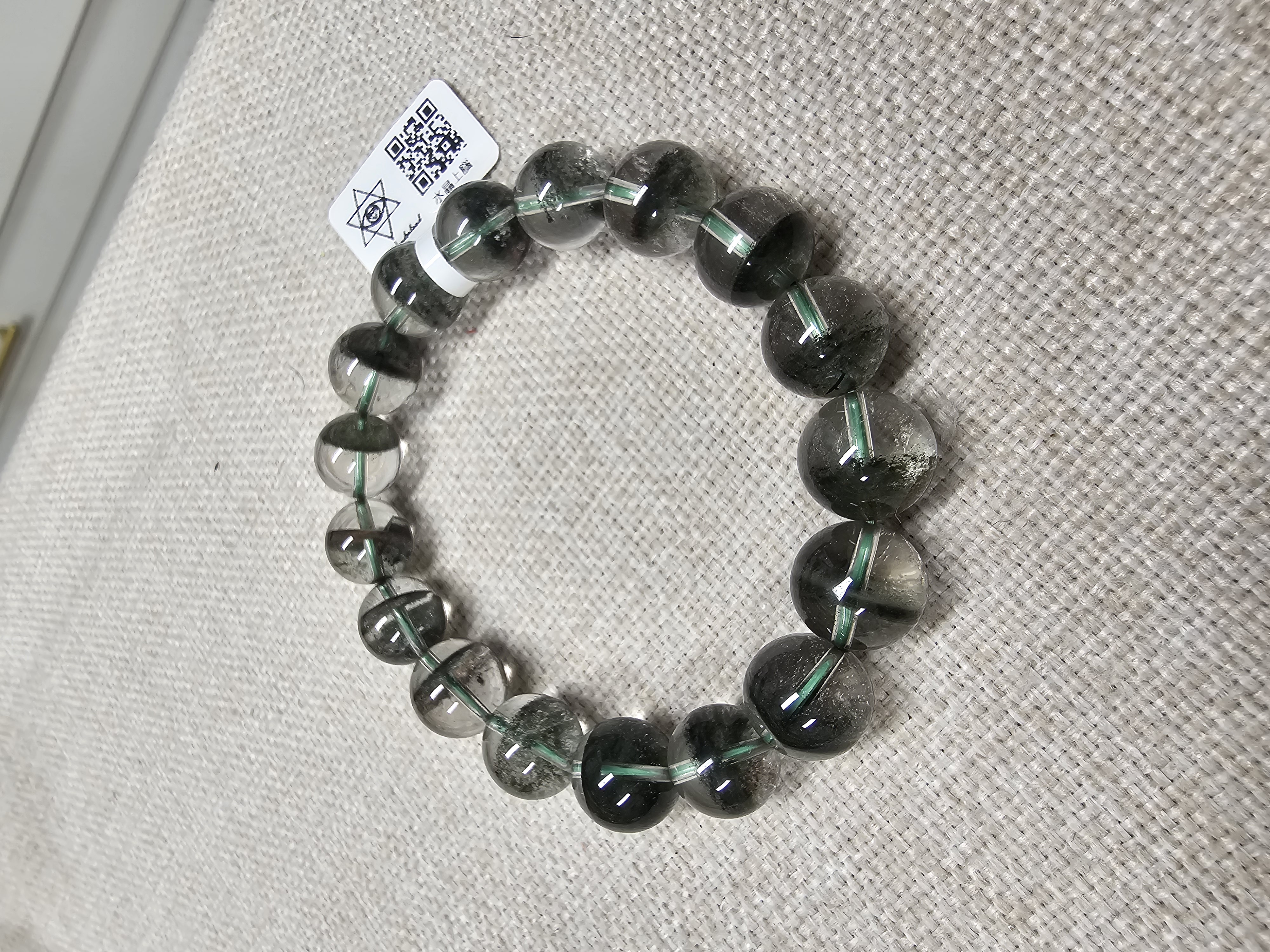 (收藏級)(一線天)高質聚寶盤半盤綠幽靈 12.5+mm (No.GPQ009)