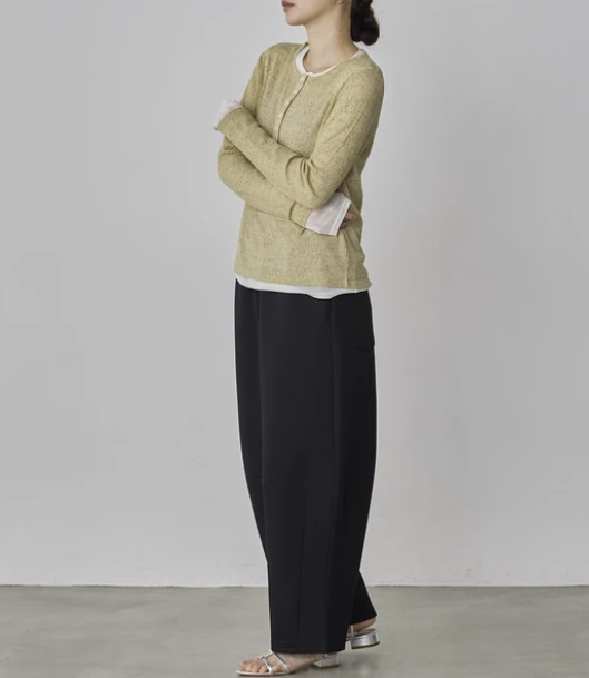 輕盈彈性網紗亨利領上衣 - 2026 流行穿搭  長䄂上衣 春夏時尚穿搭 獨特設計 成人休閒 日常穿搭 易於配搭 日本直送   #JP-I-260033