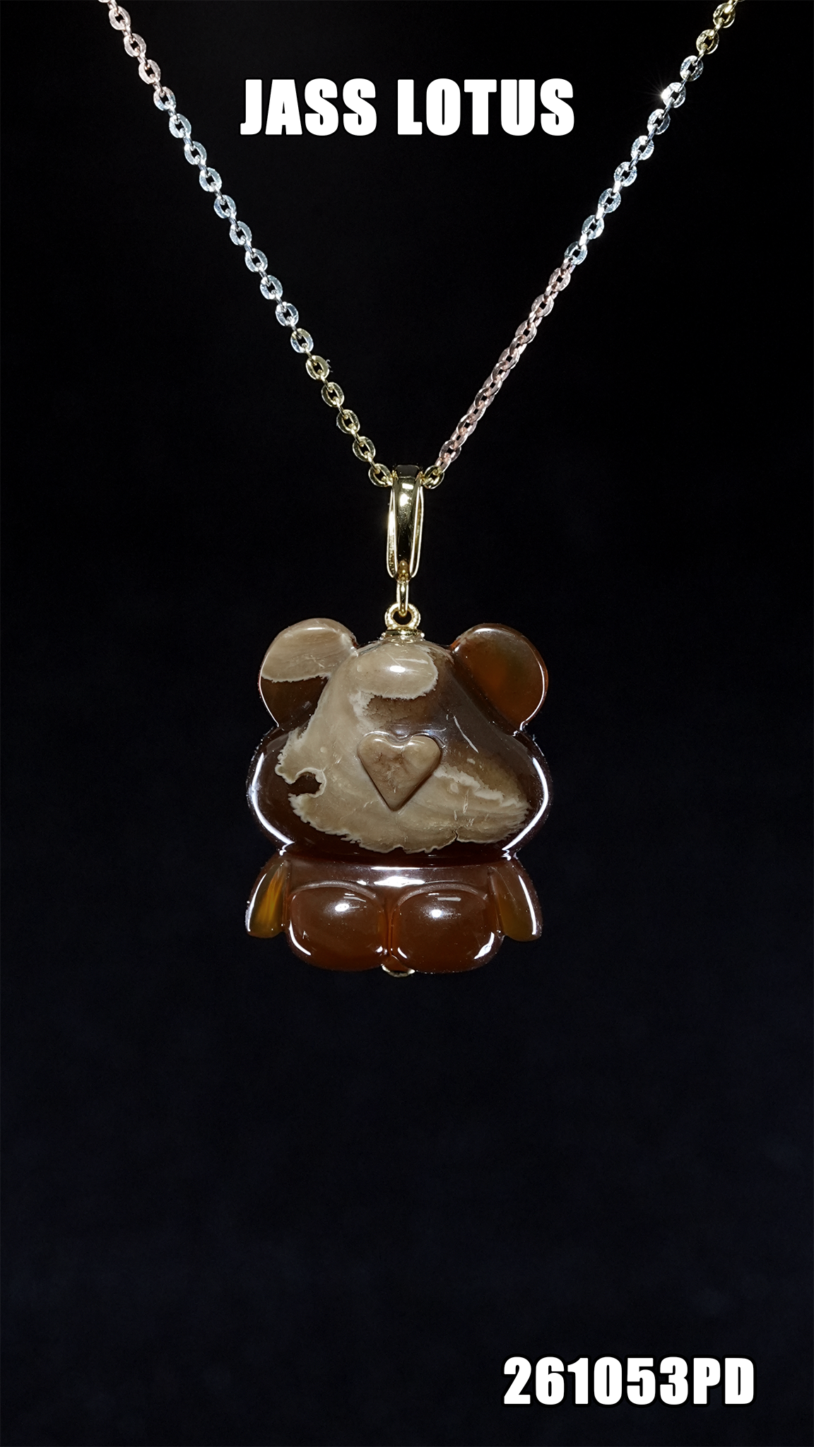 緬甸天然琥珀根蜜妖花溶洞珀小熊吊墜