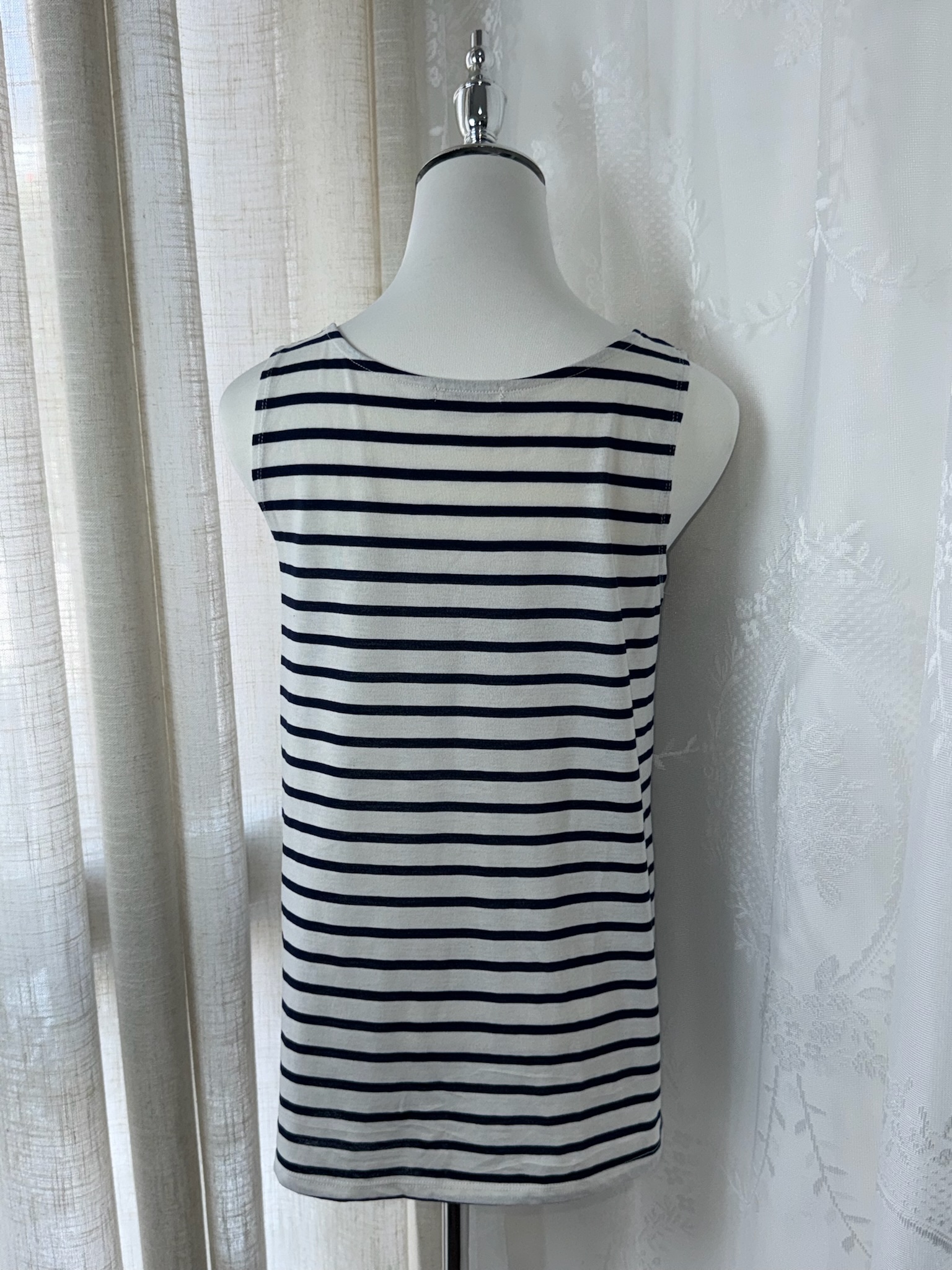 Axes Femme Crochet Lace Collar Striped Tank