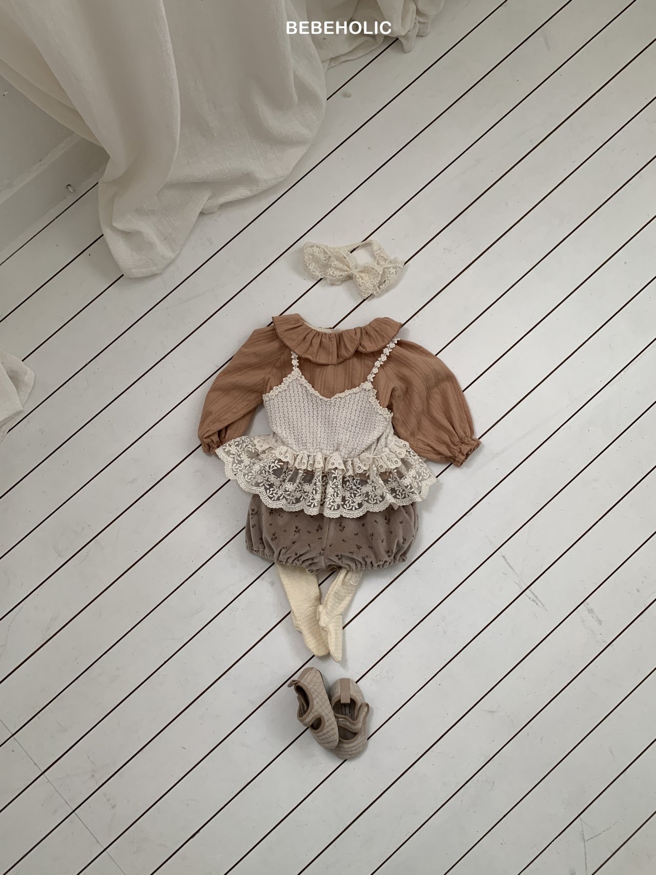 🌸預訂 韓國直送🌸🇰🇷BEBEHOLIC三色蕾絲口袋碎花燈籠褲