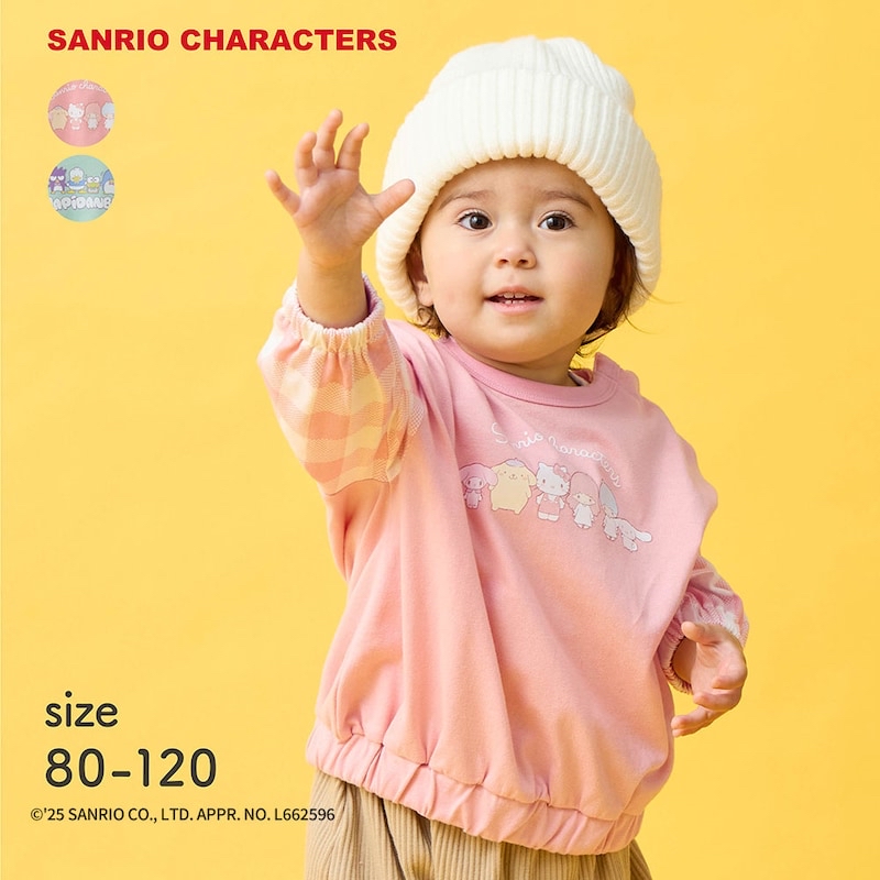 🇯🇵預訂 日本直送🇯🇵Sanrio兩色人物印花拼布格紋長袖上衣