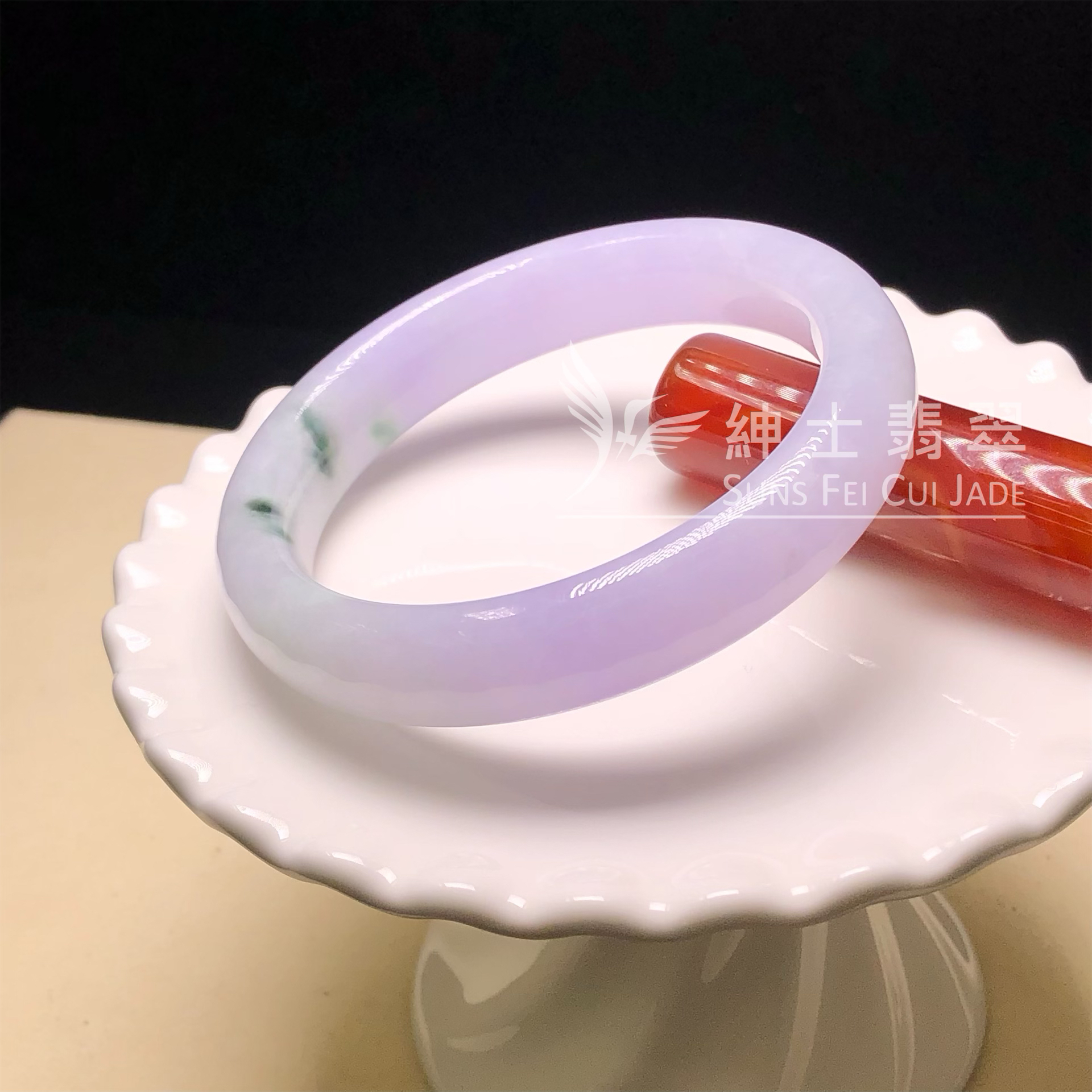 C06372 木那藍紫飄花福鐲56.1mm