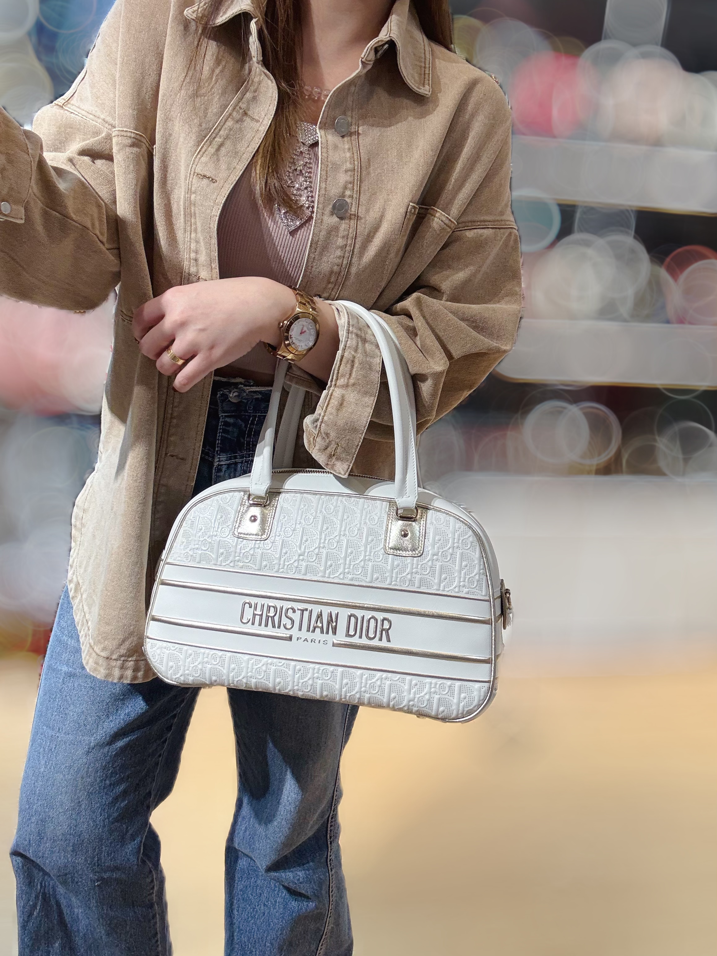 Dior Vibe bowling bag white/g