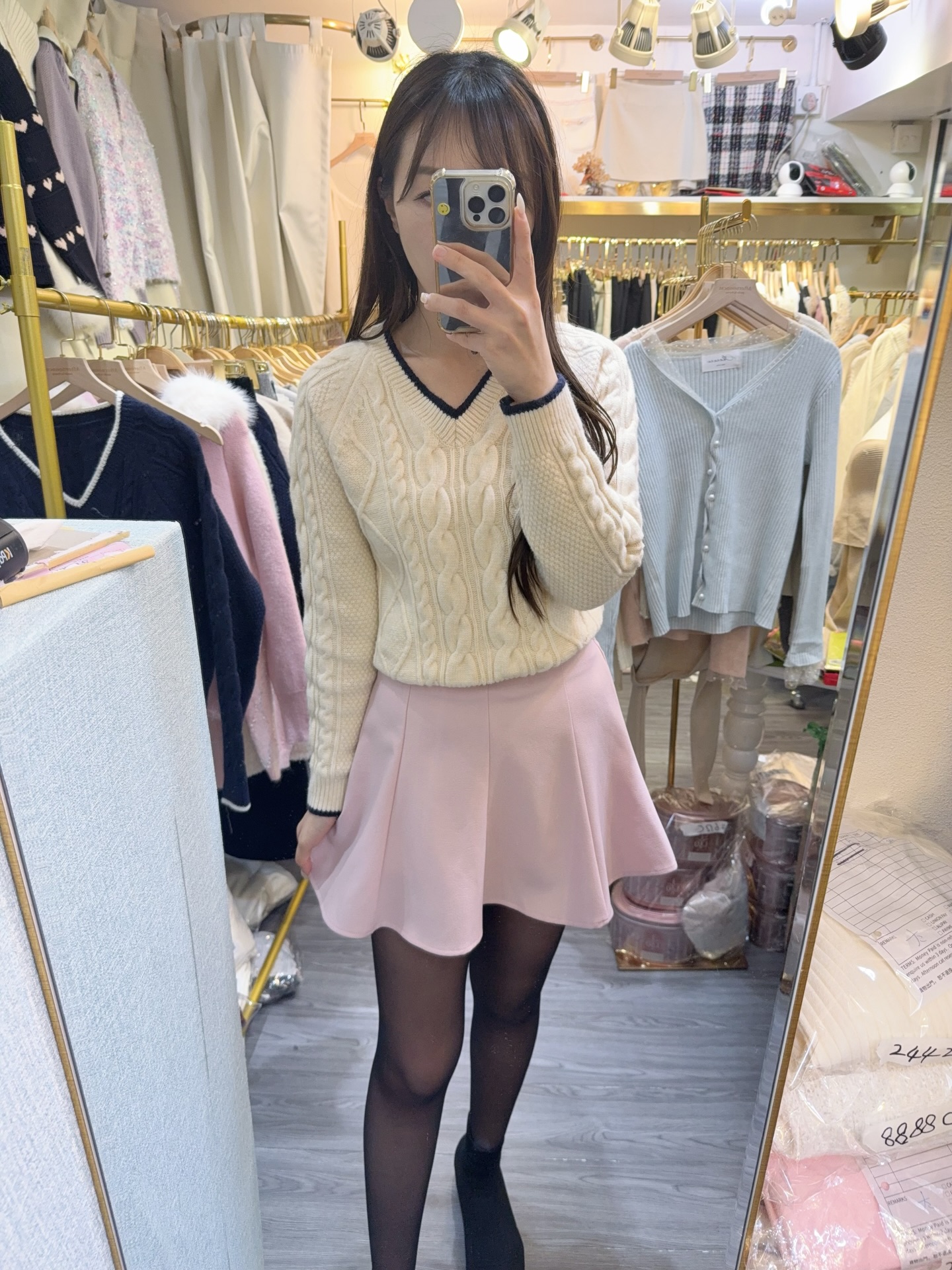 小v麻紋針織top3 色💕💕💕