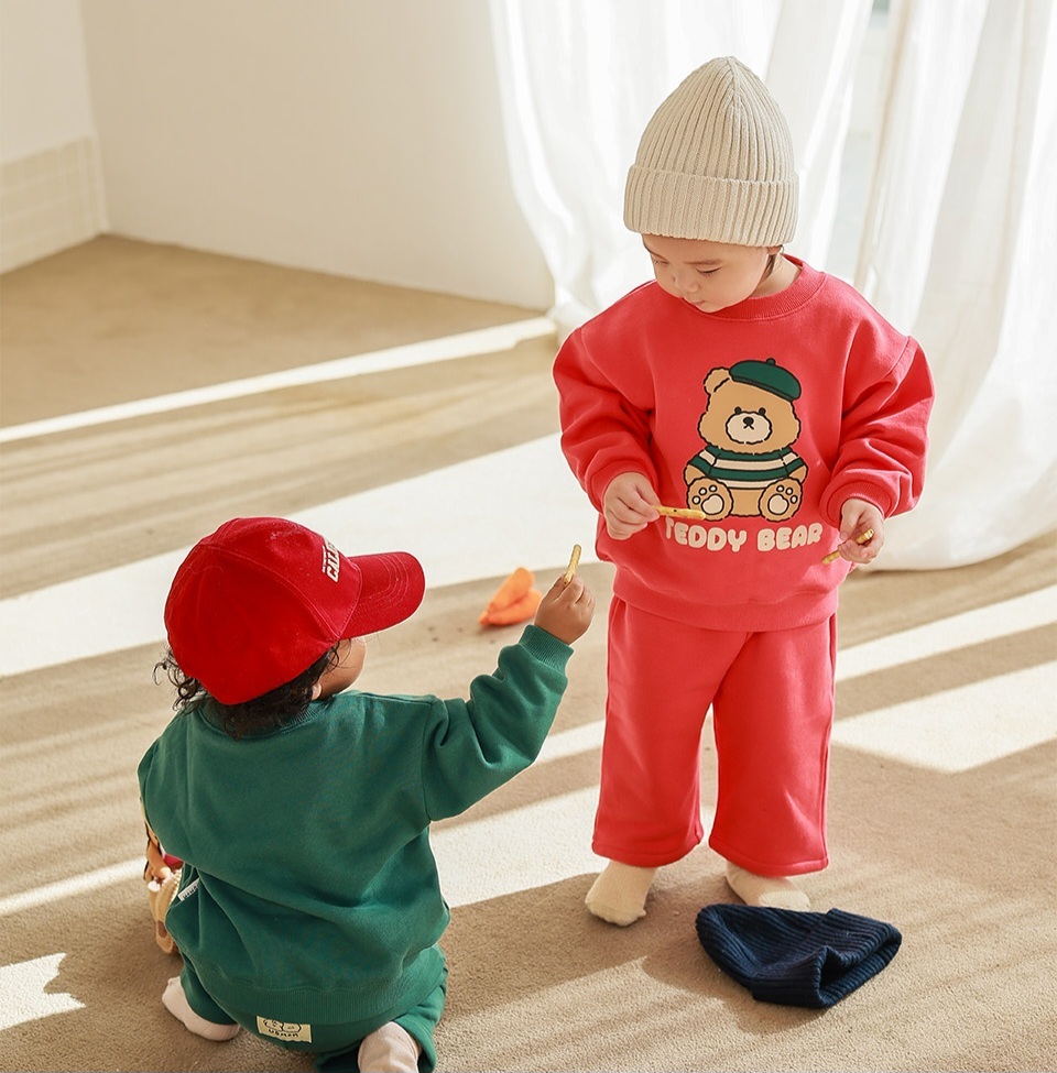 UBMOM 2023 Winter Teddy Series Berry Teddy 長褲-紅色