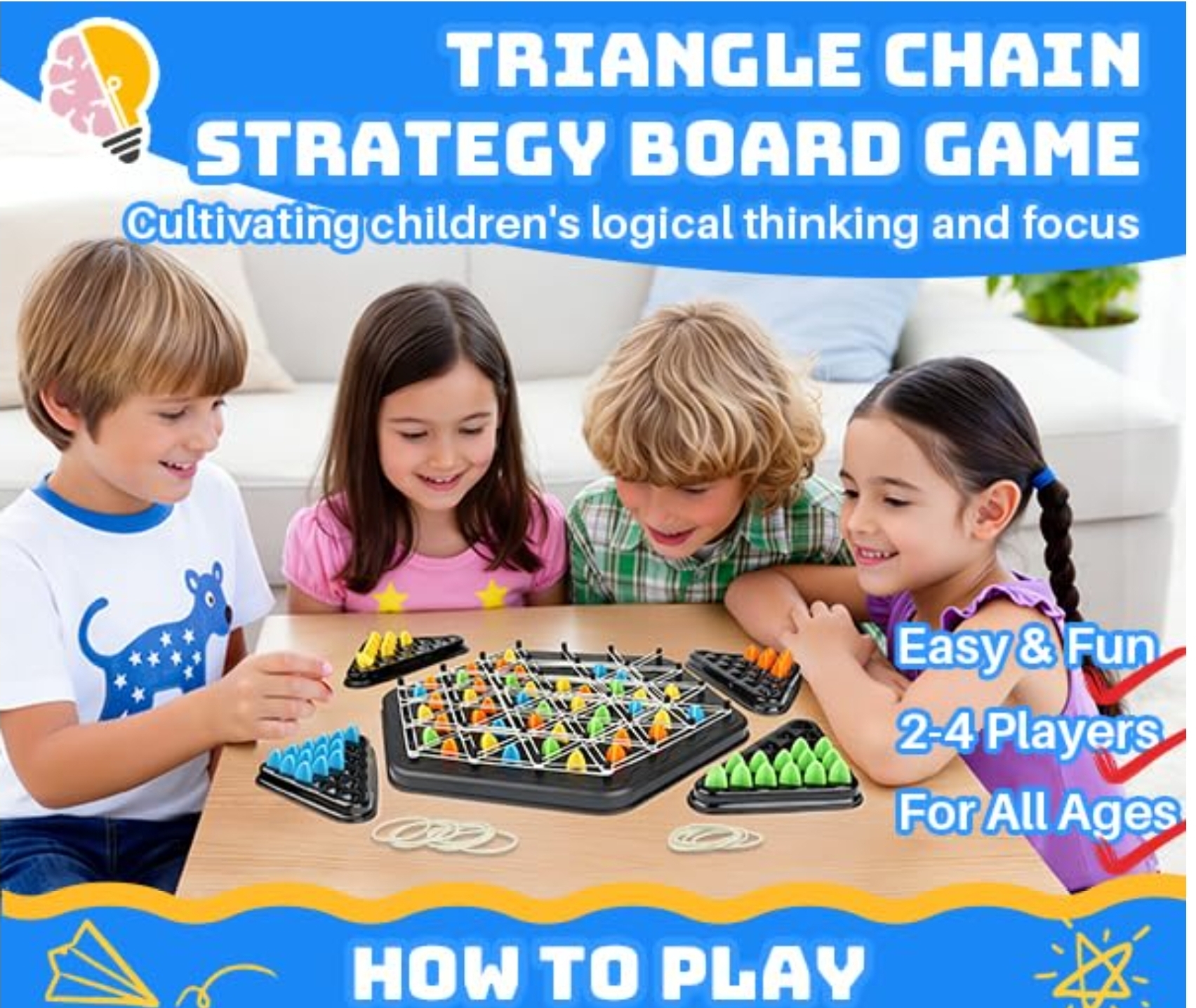 $65盒。✨ Triangle Chain Strategy Board Game三角連鎖策略益智棋