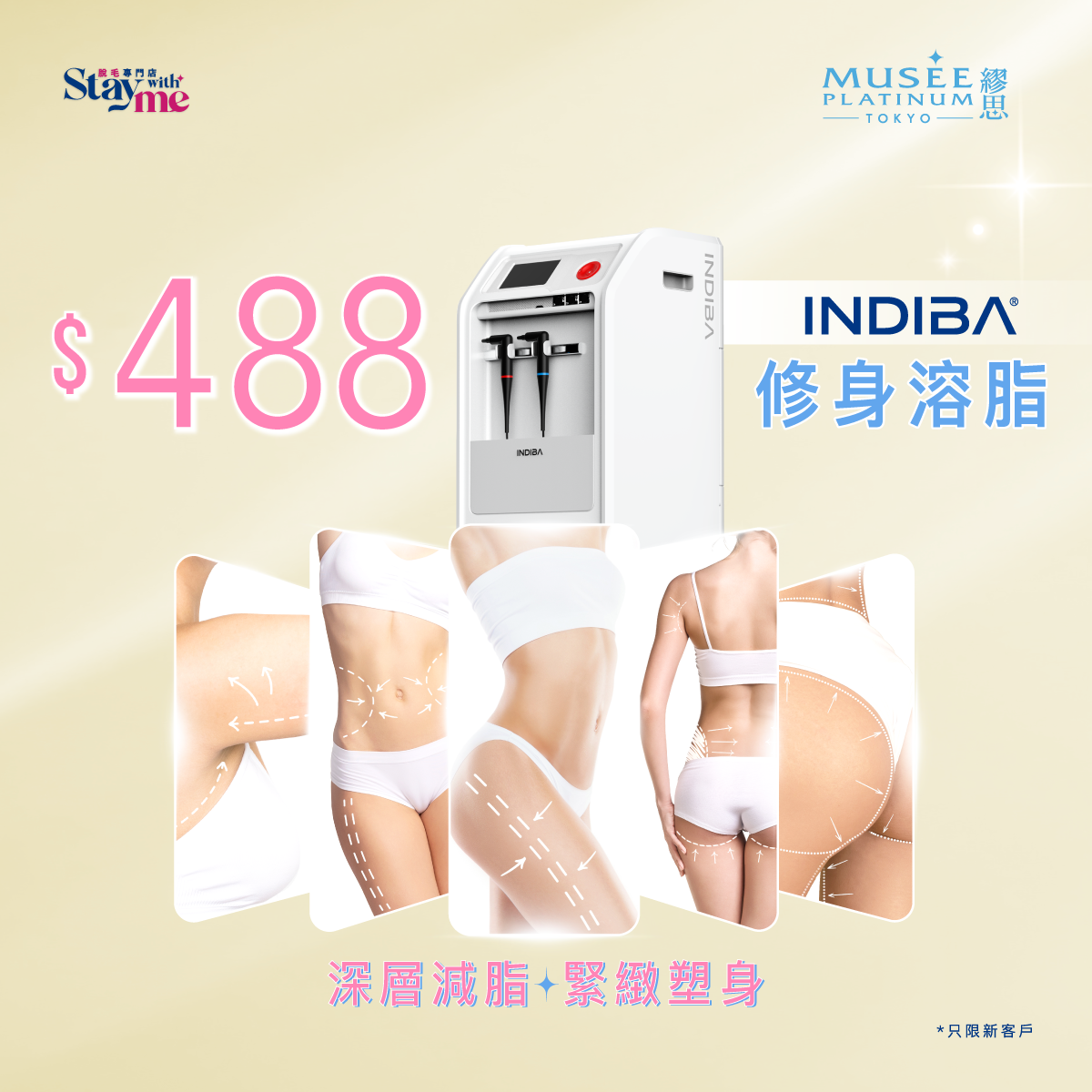 【期間限定！快搶！】 $488 INDIBA 全方位細胞修復療程
