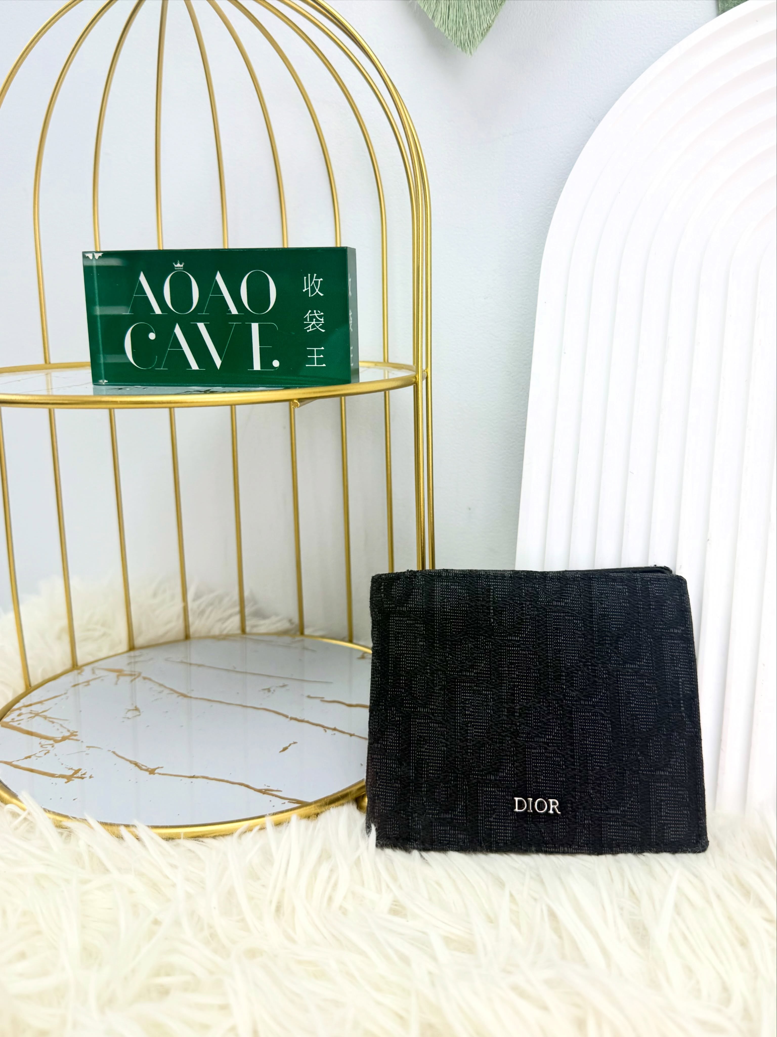 Dior👜 PRE OWNED 🛍️黑色提花短銀包 🖤 💰