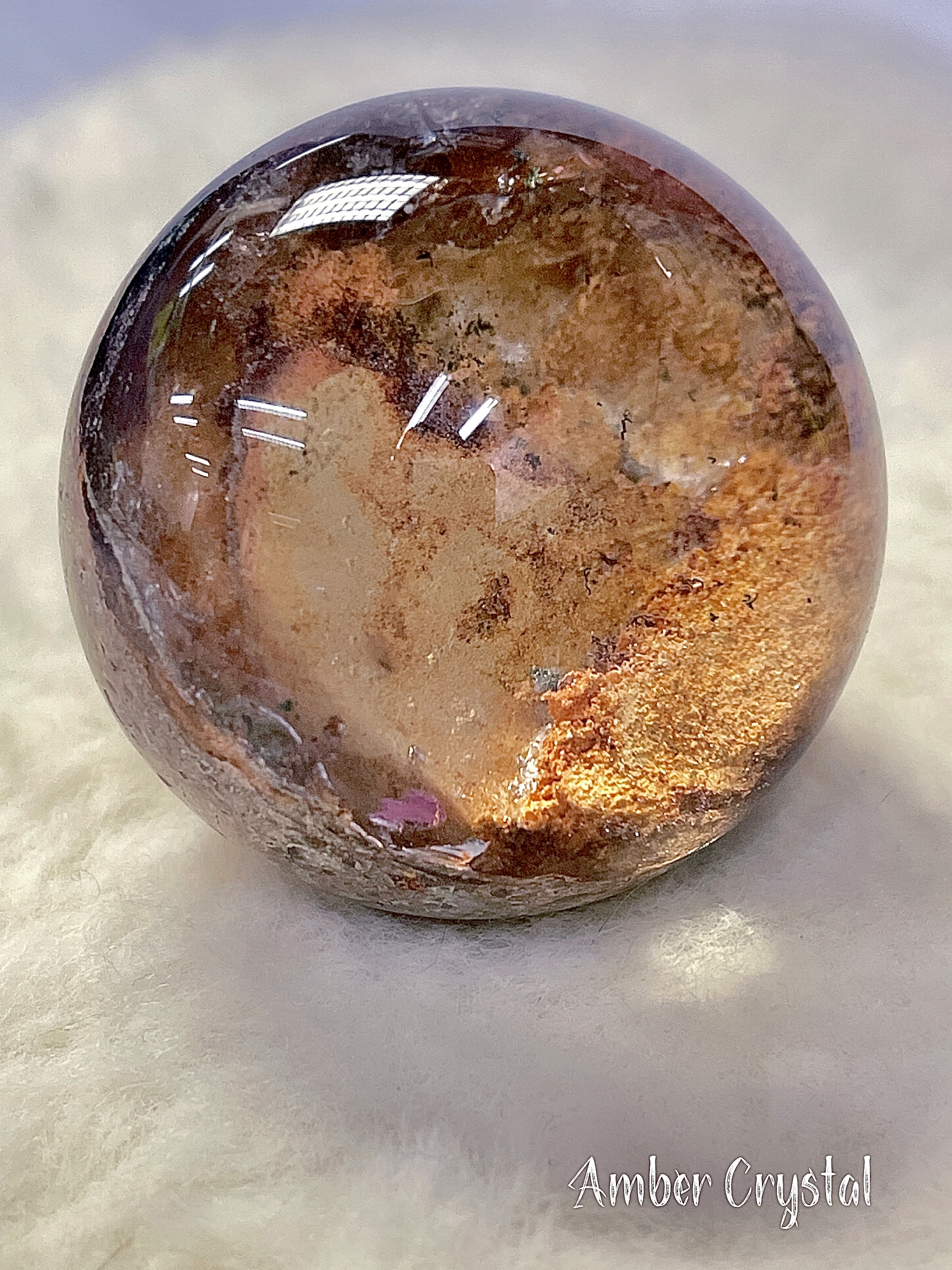 黃紅幽靈白膠花彩虹水晶球