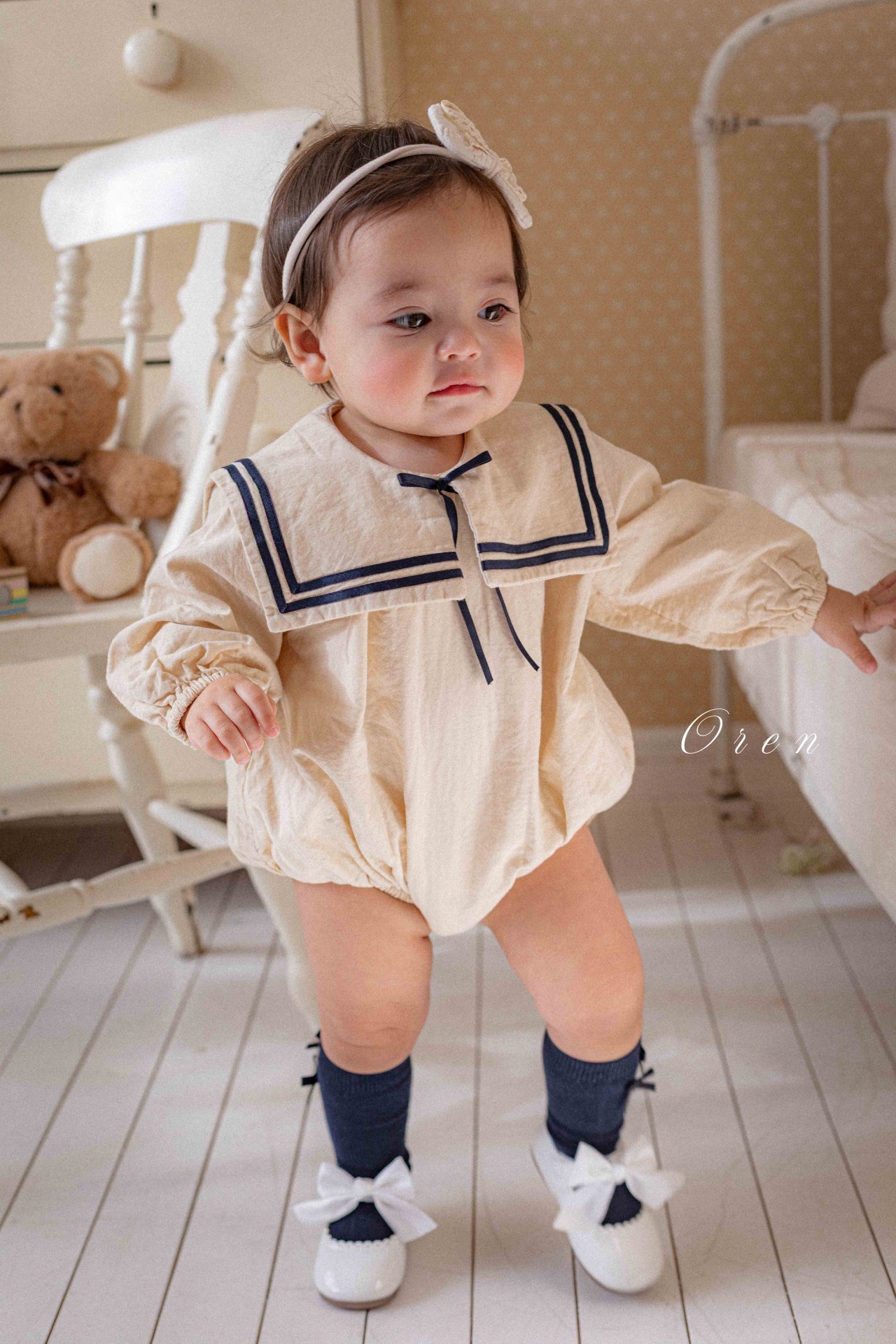 水手風 Jumpsuit / 連身裙 / 套裝 / 帽