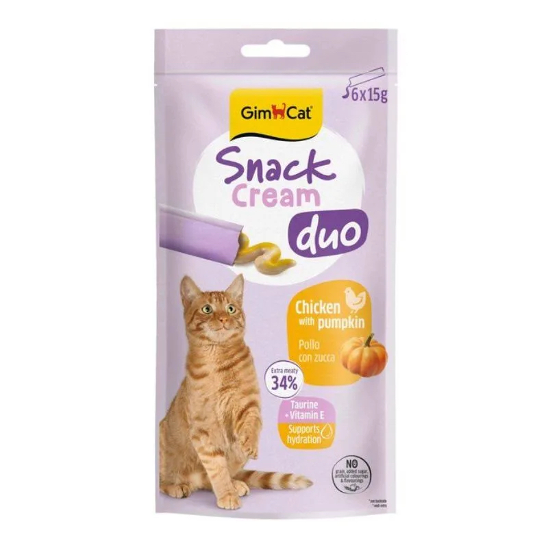 Gimcat 竣寶 無穀物 補水零食 雞肉南瓜口味 貓肉泥 6Pc x 15g