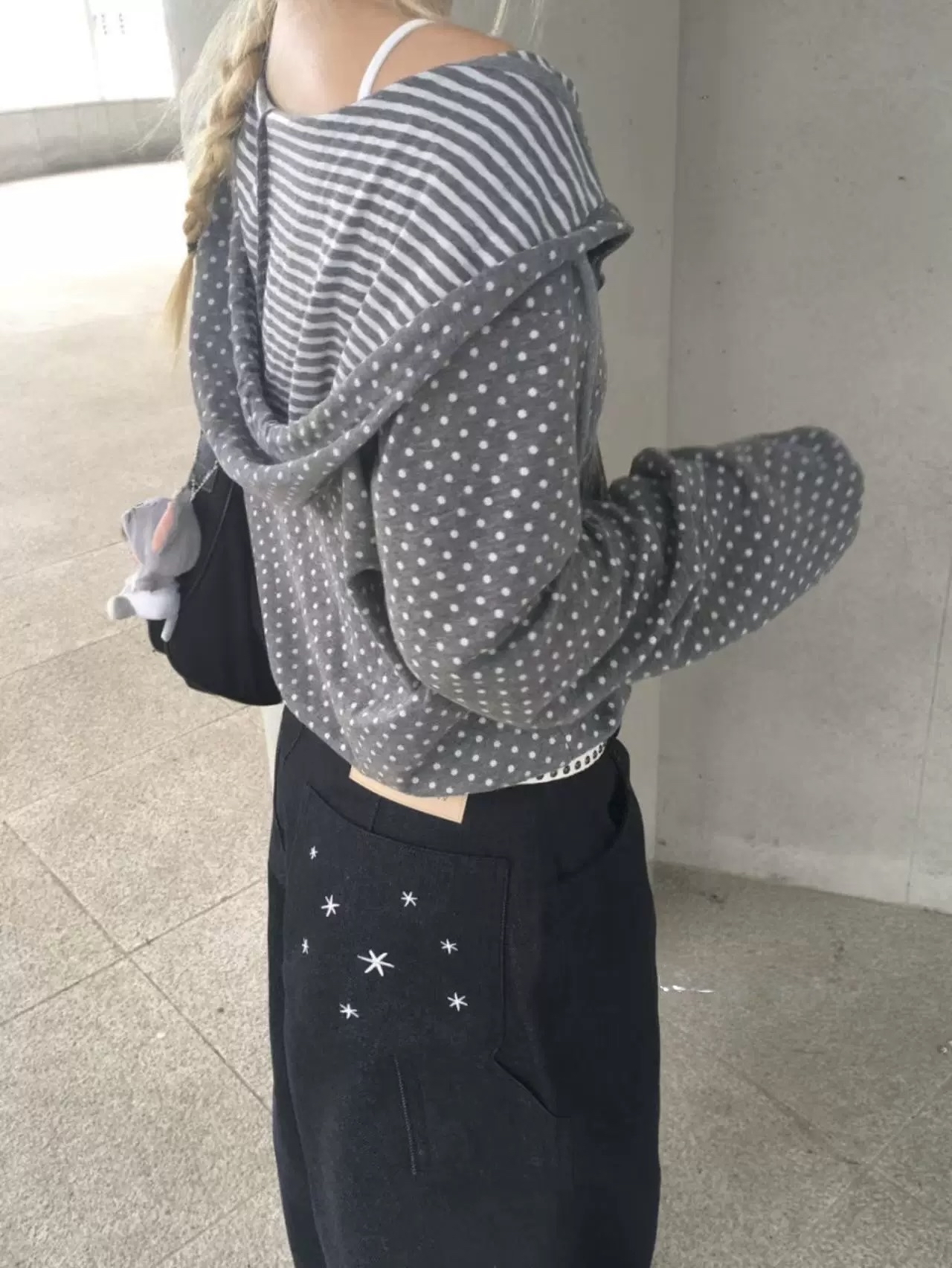 已售罄❌韓國波點間條雙面圖案jacket 