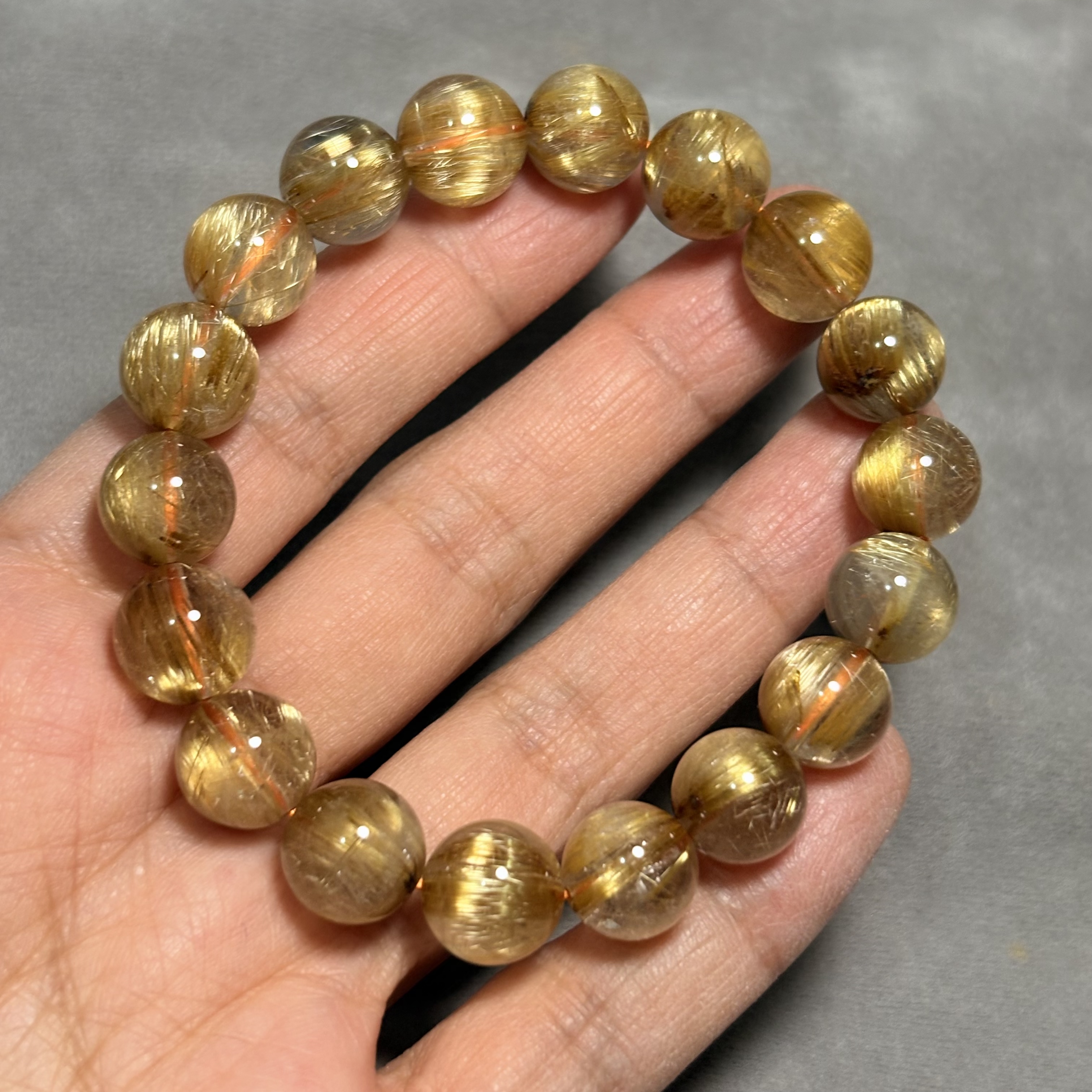 10.5mm金鈦晶晶石手串No.A5507