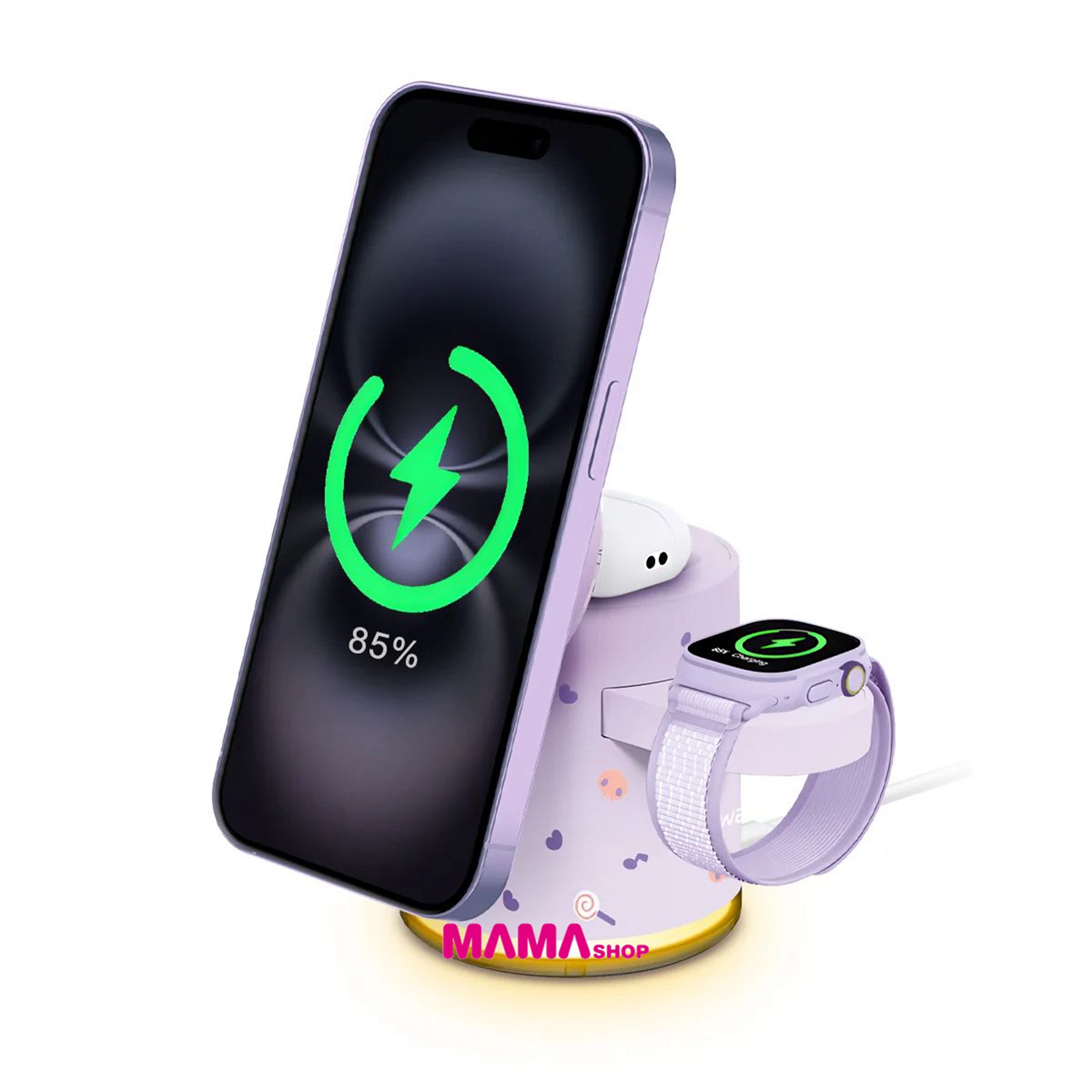Sanrio Kuromi GE1 Qi2迷你掌心5合1 MagCharge 15W磁吸無線充電座(第二代KU2)