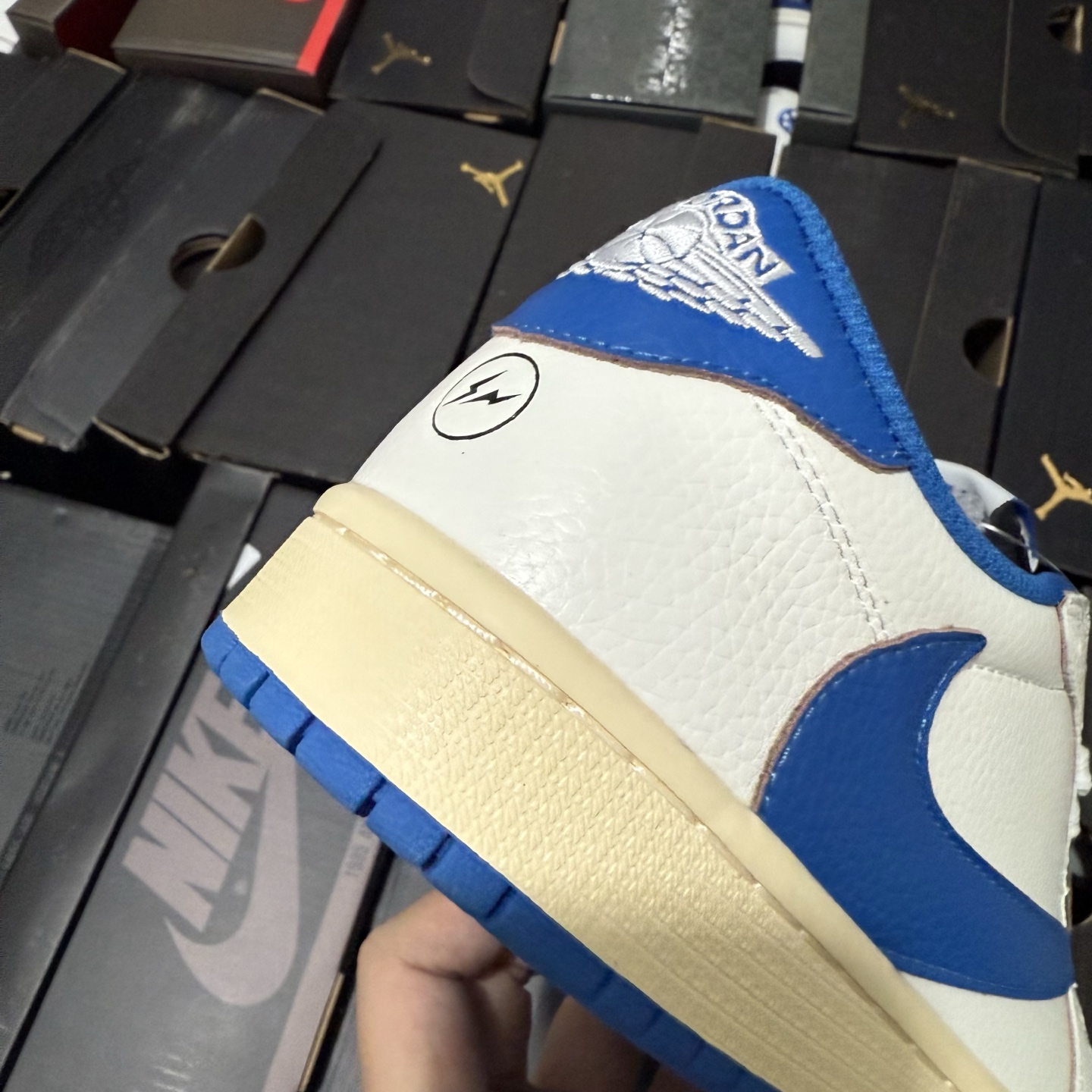  Travis Scott x Fragment Design x Air Jordan 1 Retro Low OG SP "Sail Military Blue" DM7866-104