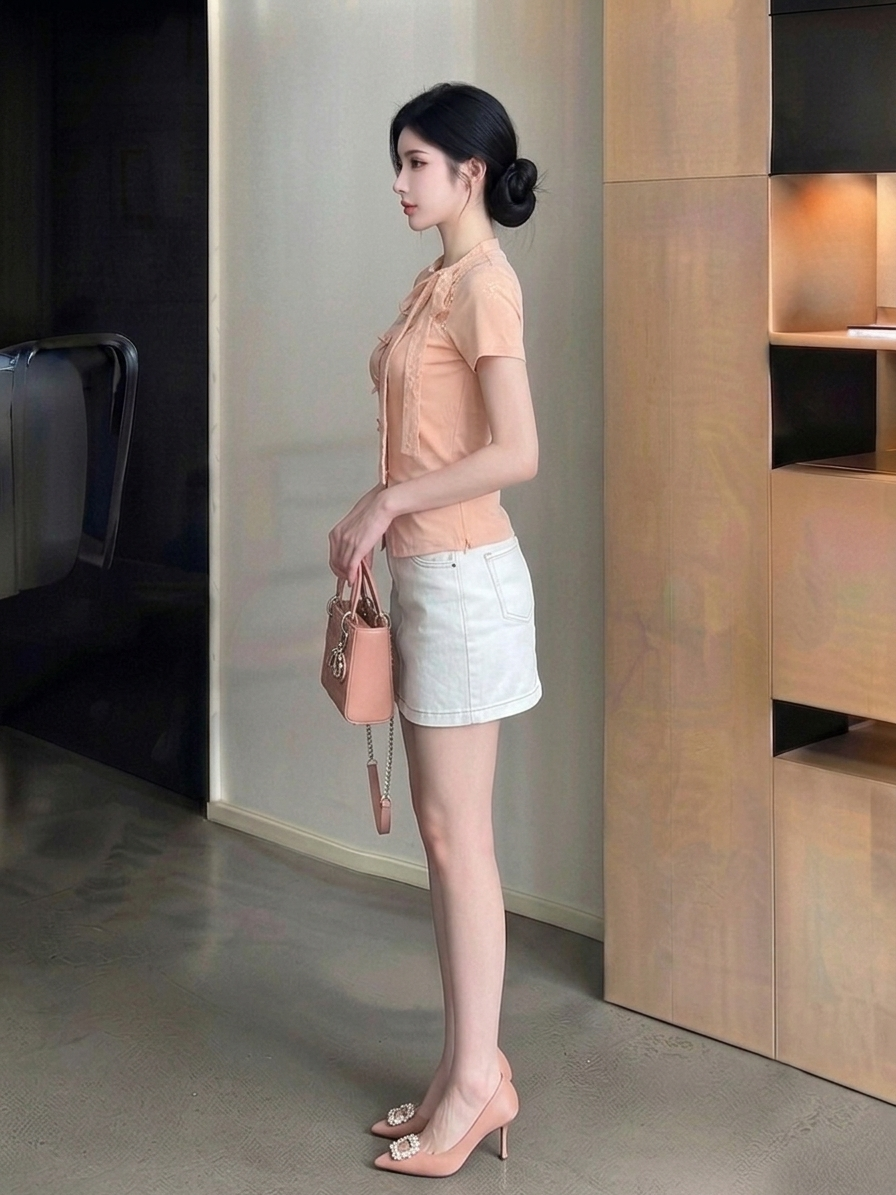 Mesh Lace Fake Two-Piece Top M234