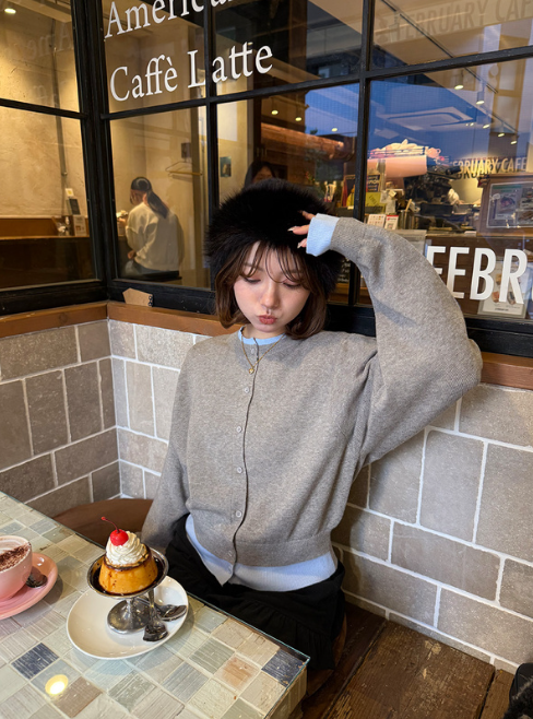 拼色針織外套 [dk1611]