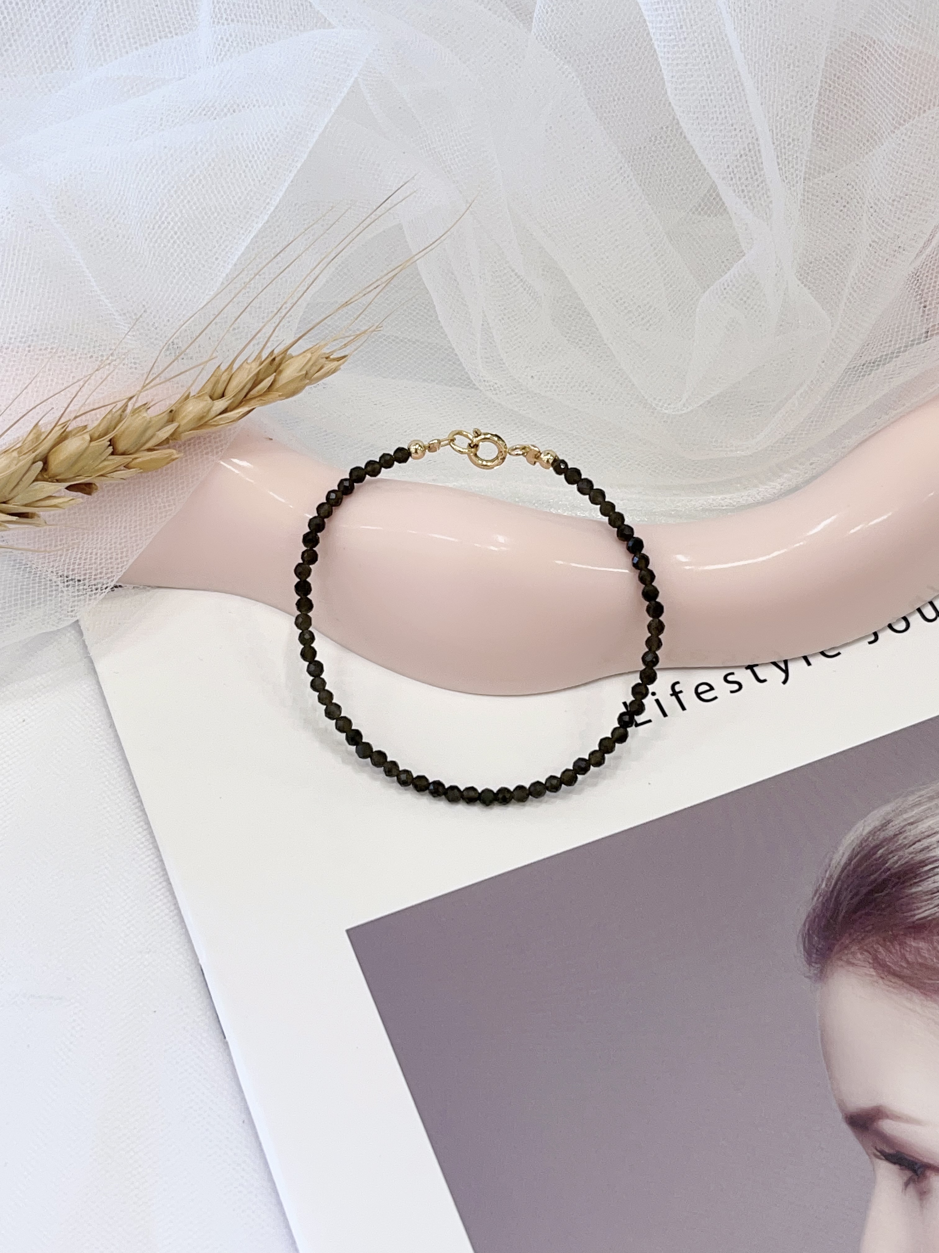 ⚫ 黑尖晶手串 Black Spinel Bracelet | 2.5mm