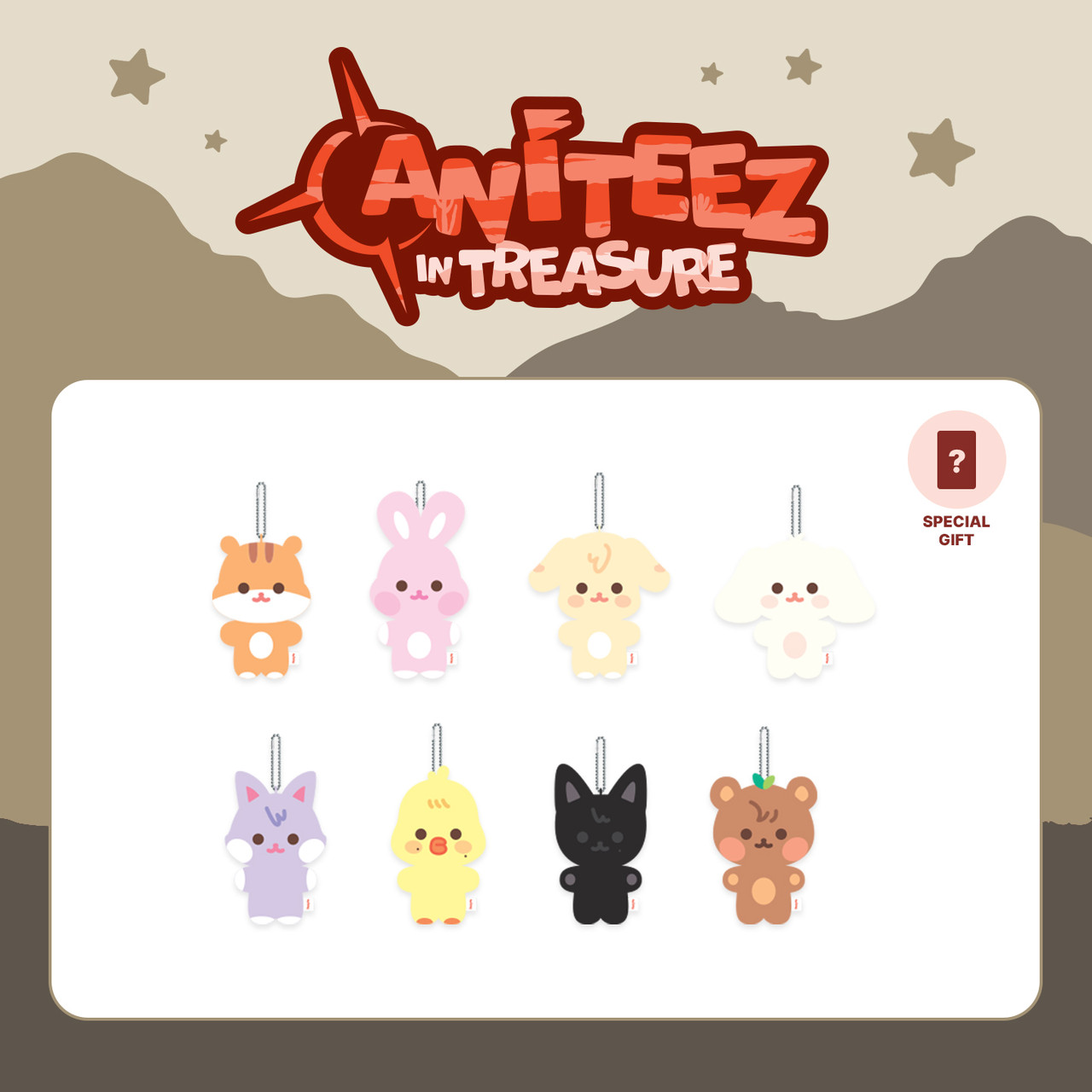 ATEEZ - [ANITEEZ IN TREASURE] FLAT-FUR PLUSH - DDEONGbyeoli