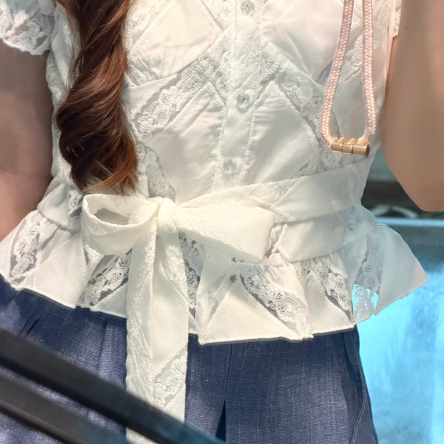 #HANNA-made# Diamond Lace Wrap Blouse