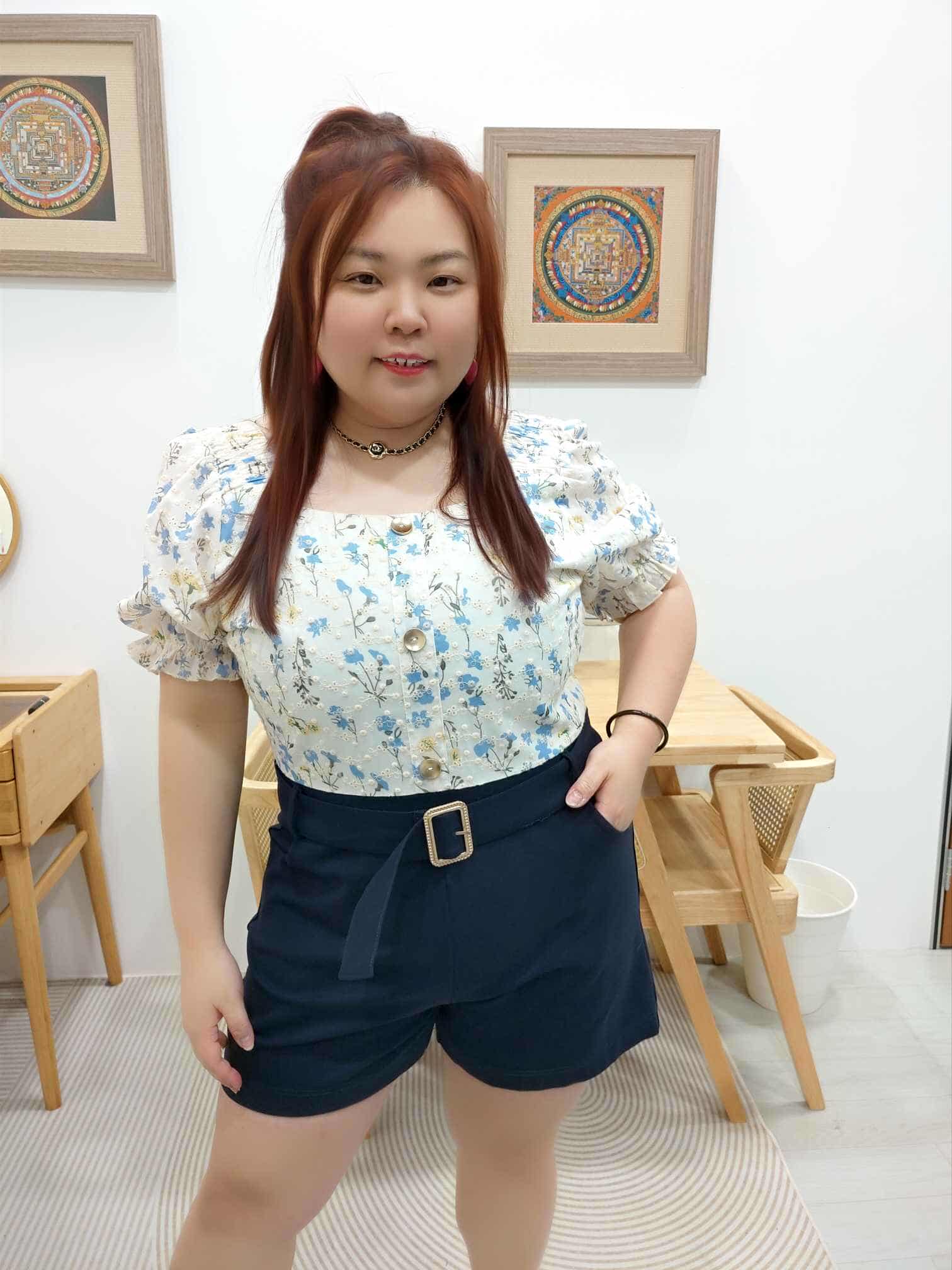 OTB07 LC8274 拼筒花设计方领连体裤