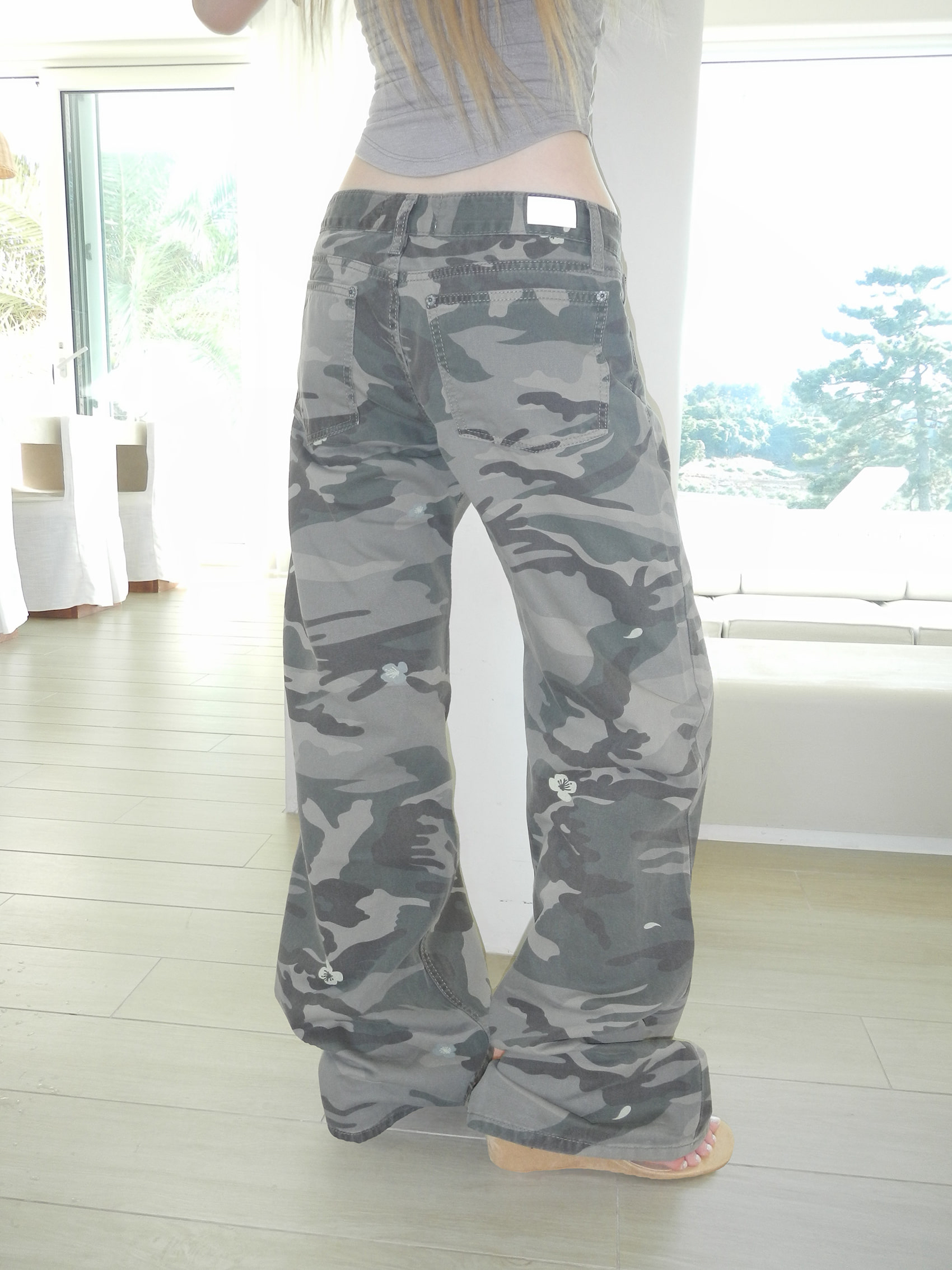 Floral Camo Wide Leg Pants