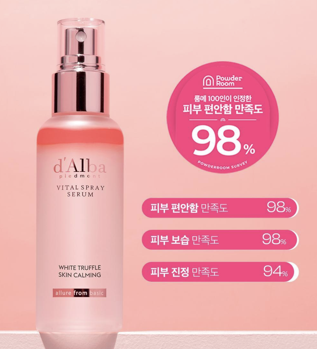 韓國 d’Alba 白松露肌底VITAL 粉紅櫻花 精華保濕噴霧｜White Truffle Vital Spray Serum 