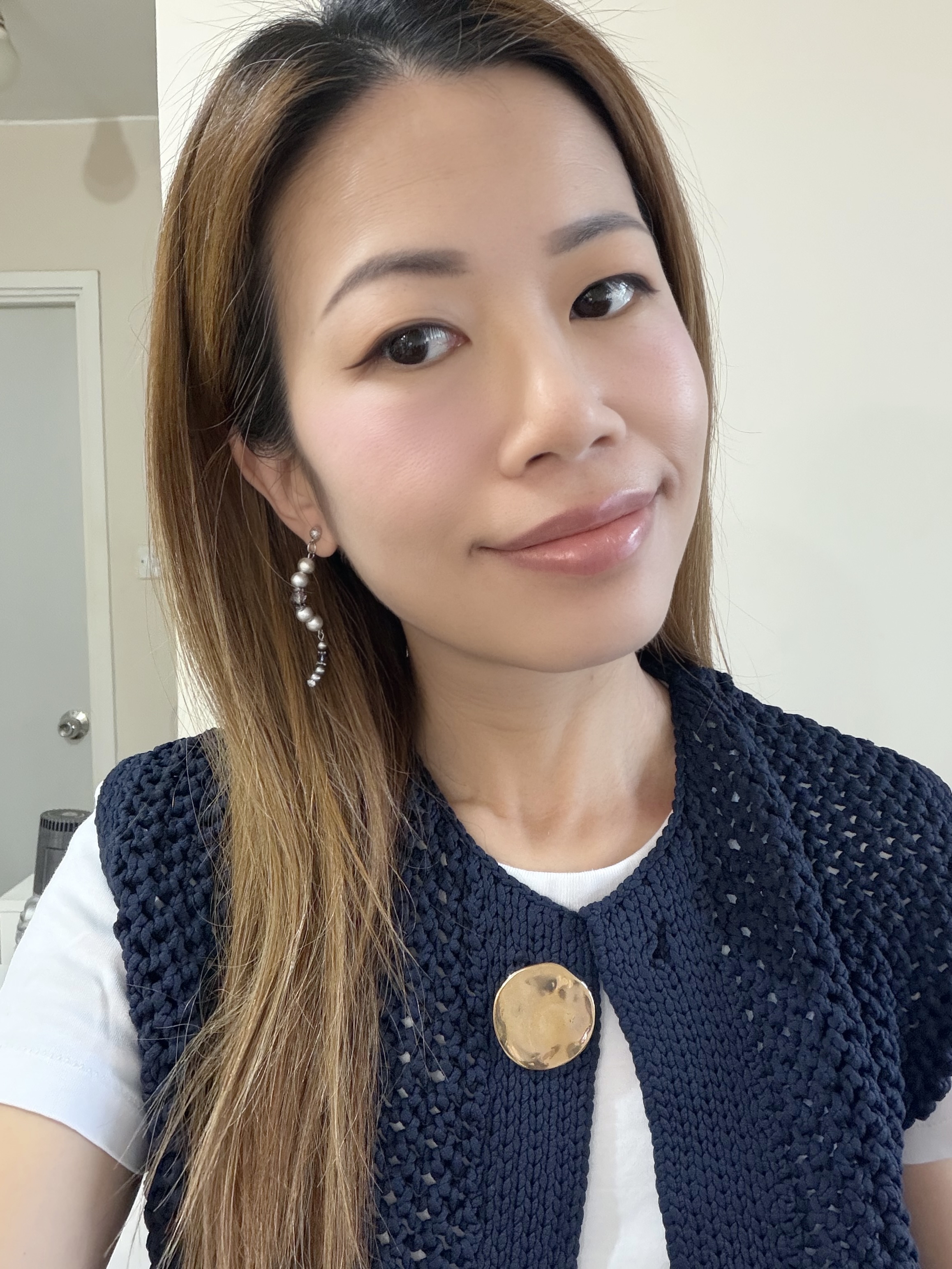 Curled Pearl 日本棉花珍珠耳環 長款