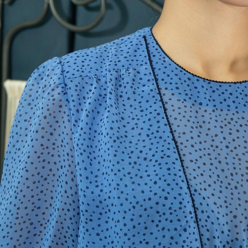 Vintage Polka Dot Faux Twin Pleated Summer Dress(MT1608-171)