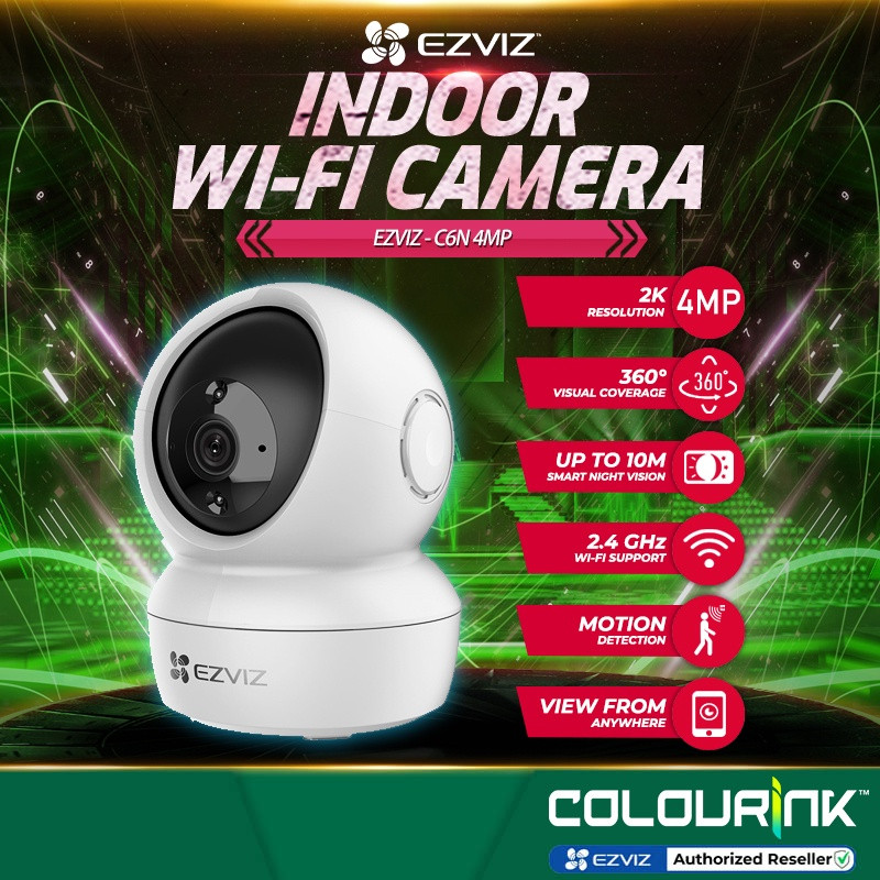 EZVIZ C6N BC2 INDOOR CCTV SECURITY SMART IP CAMERA WIRELESS DASHCAM HD ALARM MOTION INDOOR