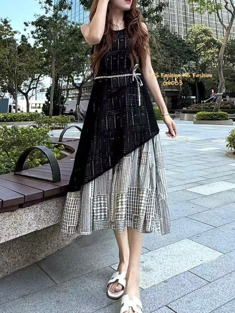 G6083 韓國🇰🇷通花背心連身裙