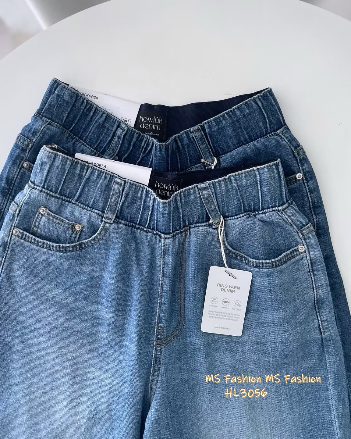 HL3056 韓國🌼Howluk全橡筋腰闊筒牛