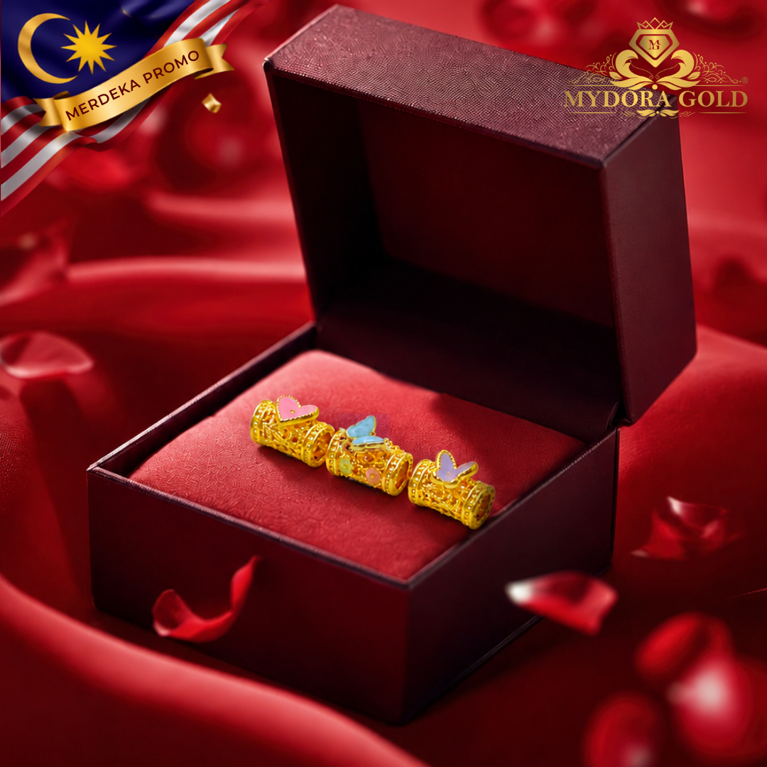 Golden MERDEKA Special - MYDORA Mini Tube Bead Enamel Collection (5G) l EMAS 916/22K